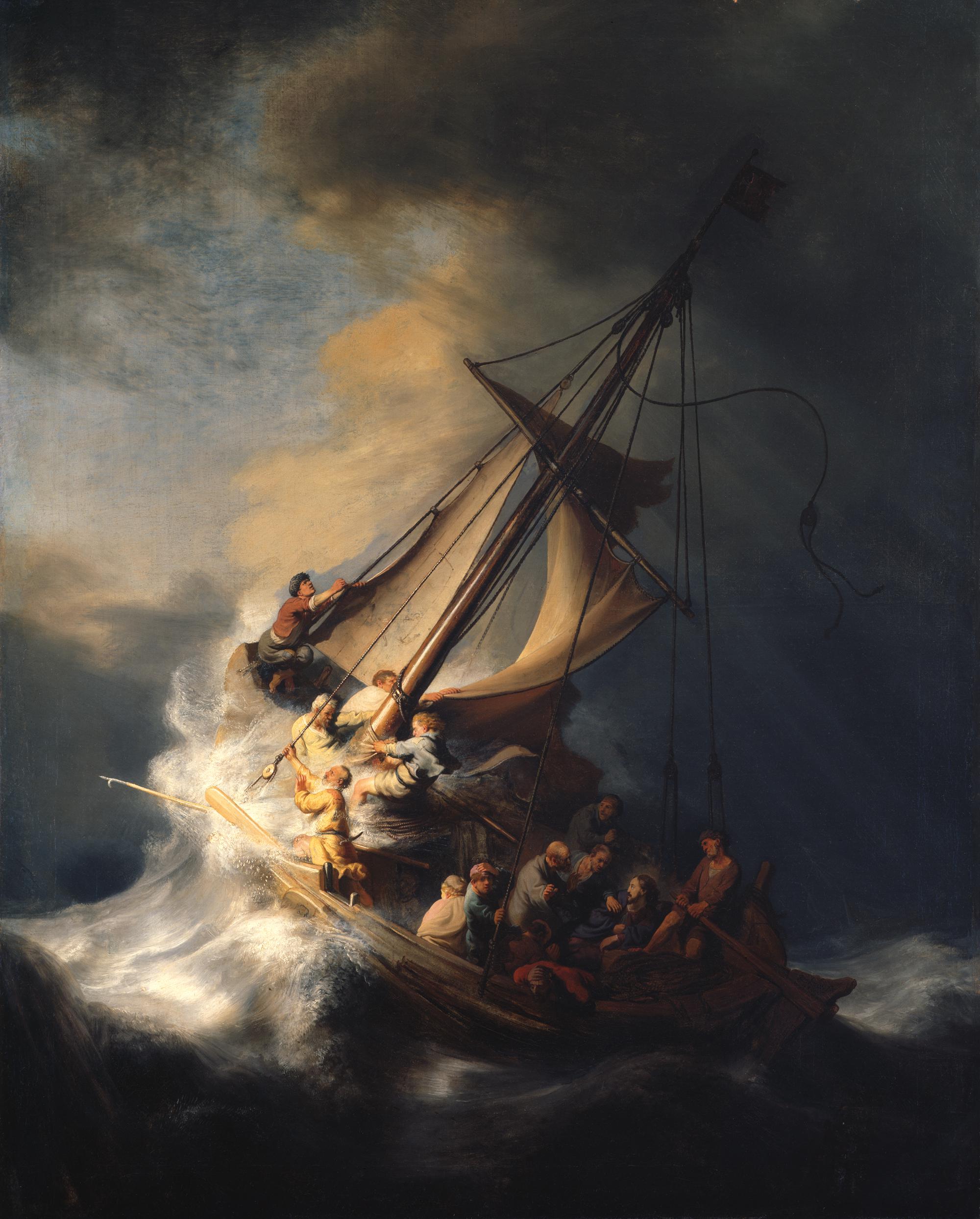 1633 The Storm on the Sea of Galilee by Rembrandt Masterpiece Reproduction