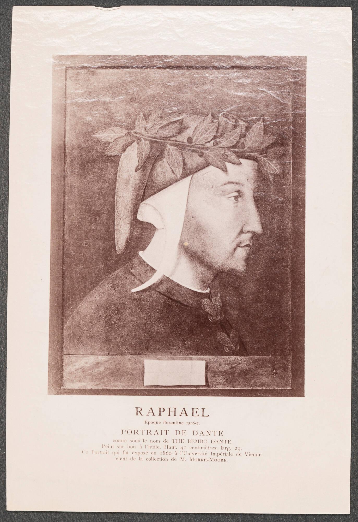 "Raphael, Portrait de Dante" Isabella Stewart Gardner Museum