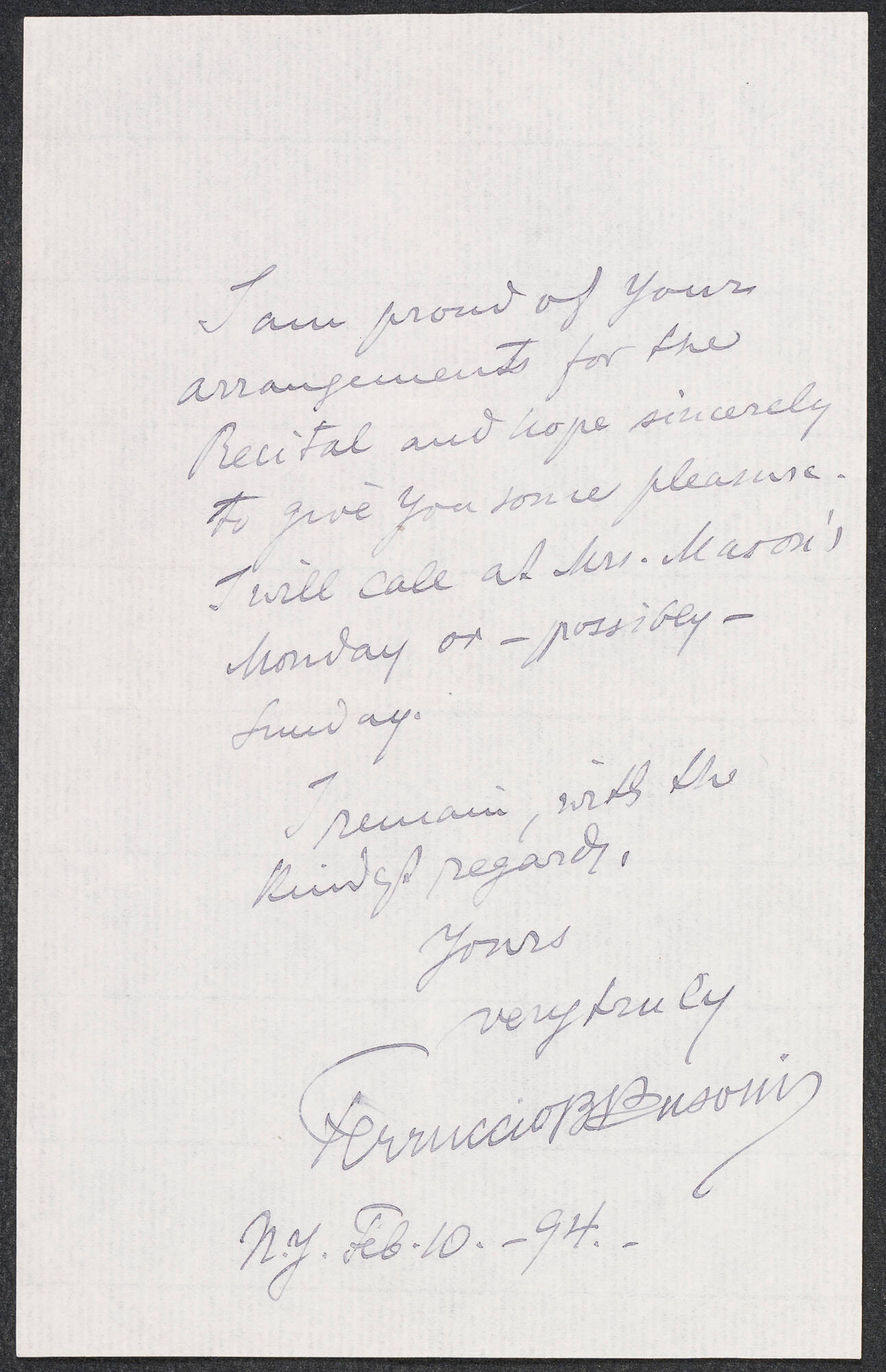 Letter to Isabella Stewart Gardner from New York | Isabella Stewart ...