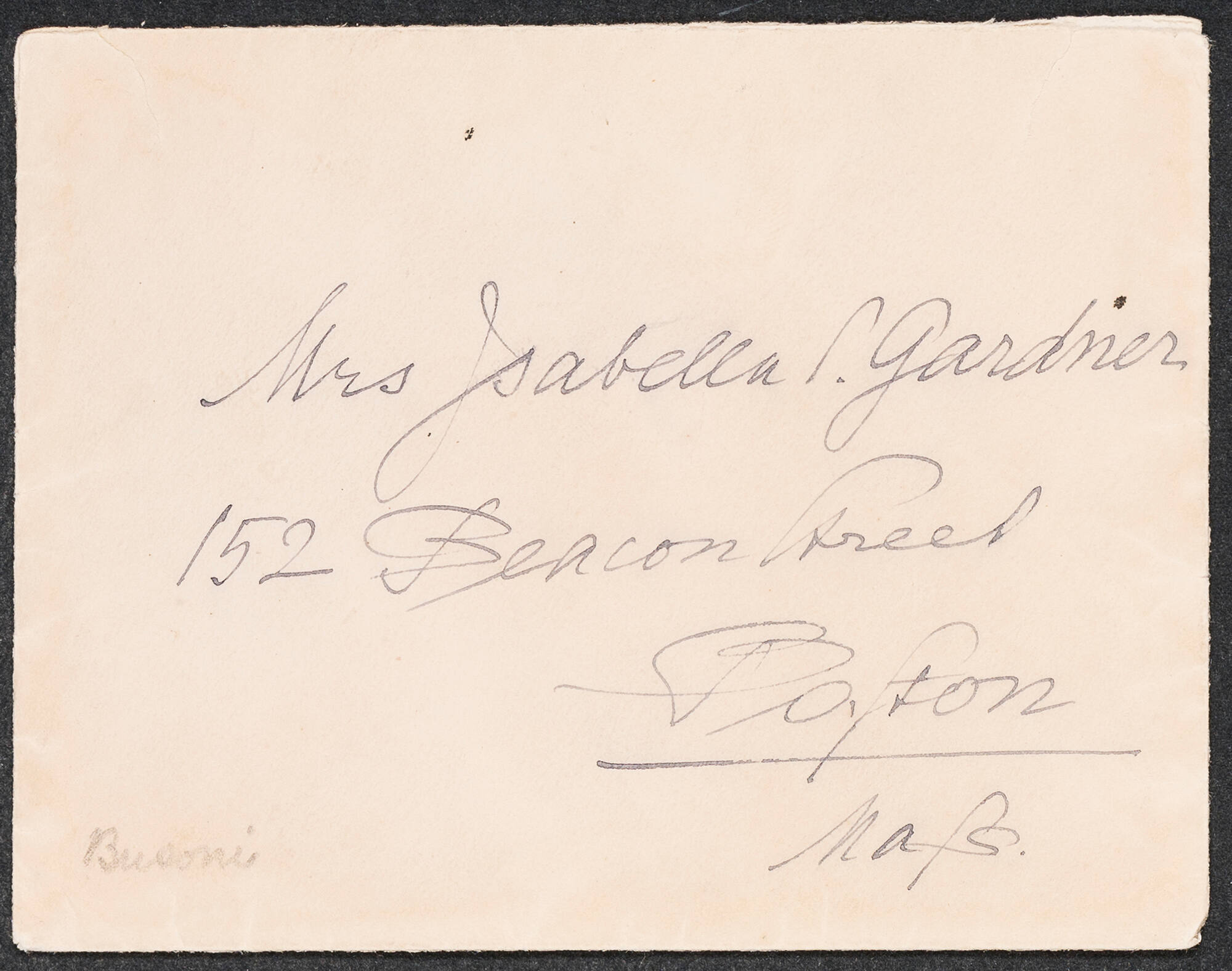Letter to Isabella Stewart Gardner from New York | Isabella Stewart ...