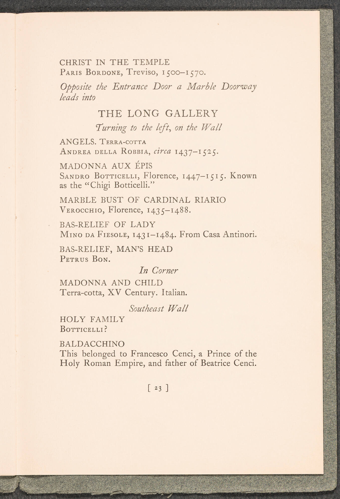 Catalogue of Fenway Court Isabella Stewart Gardner Museum