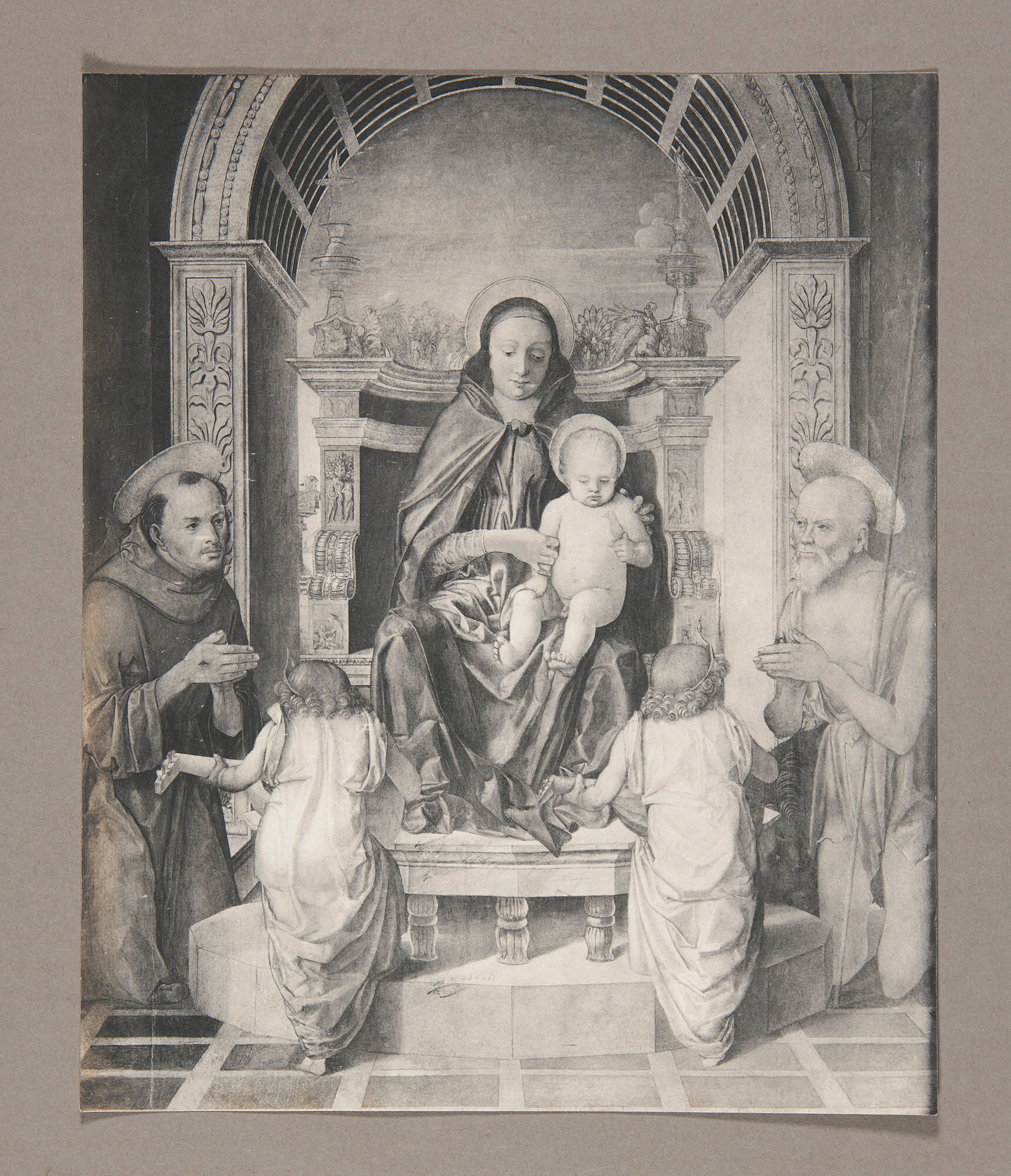 "The Virgin and Child with Saint Francis, Saint Jerome, and Two Angels ...