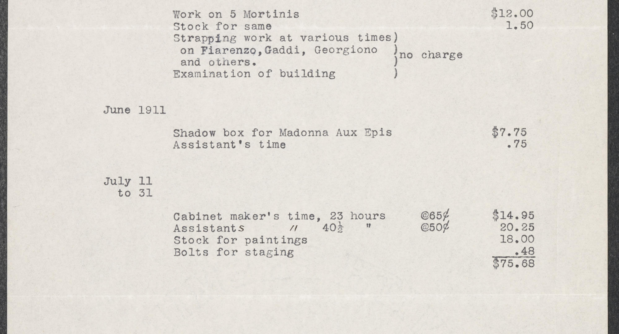 duplicate receipt for work done by william allerton receipt for work done