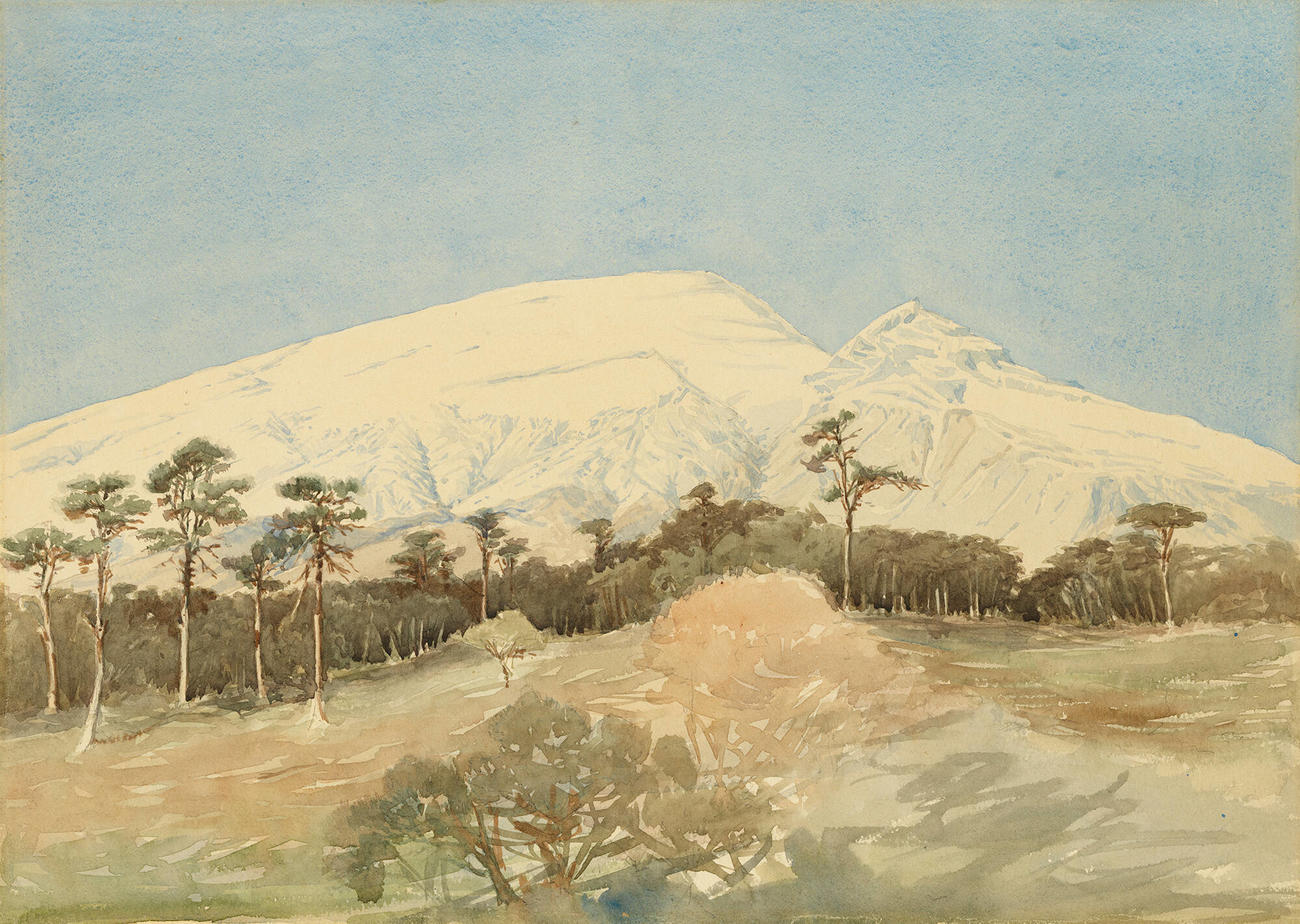 絵画 Winter Mountains ORIGINAL PRINT VINTAGE LITHOGRAPH LITHO WINTER LANDSCAPE