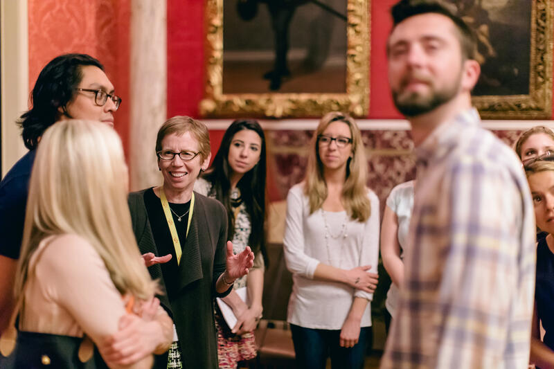 Curator of Education leading a tour in the Titian Room for a Third Thursday event at the Gardner Museum