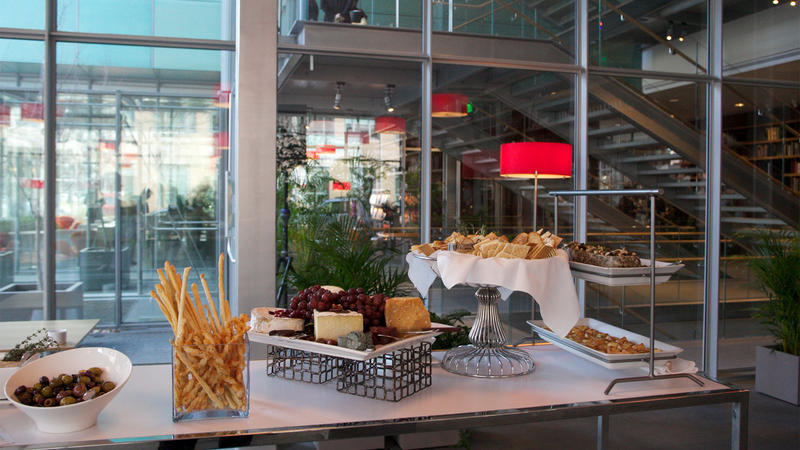 Catering station at a private event at the Isabella Stewart Gardner Museum