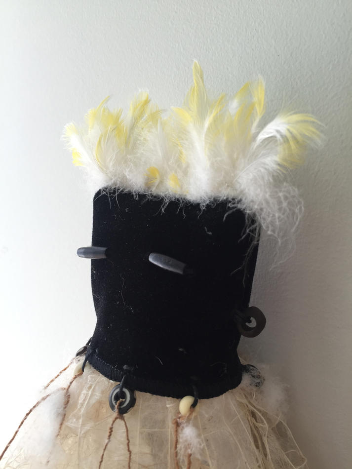 A work Barbata created while in Residence using feathers from Whistler, the Museum’s Living Room bird