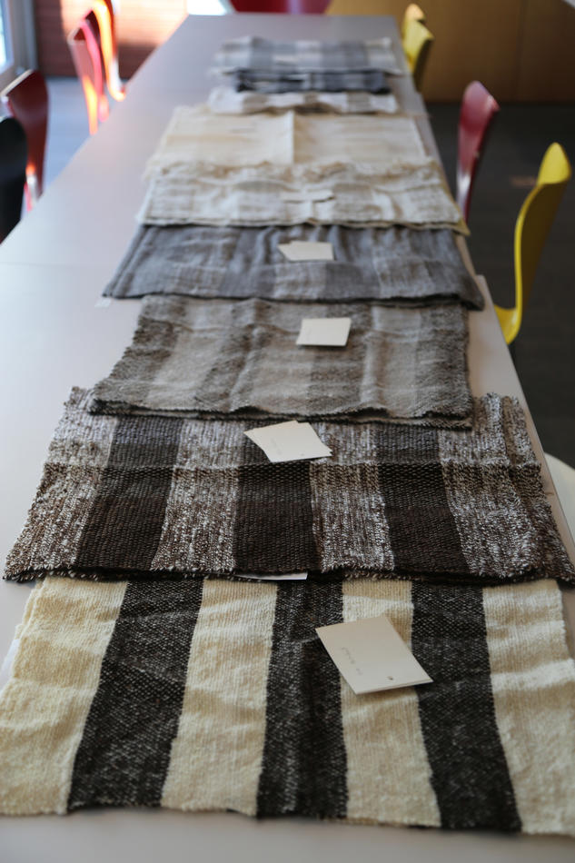 Standard/Incomparable, 2016. A selection of weavings Mirra received from around the world.