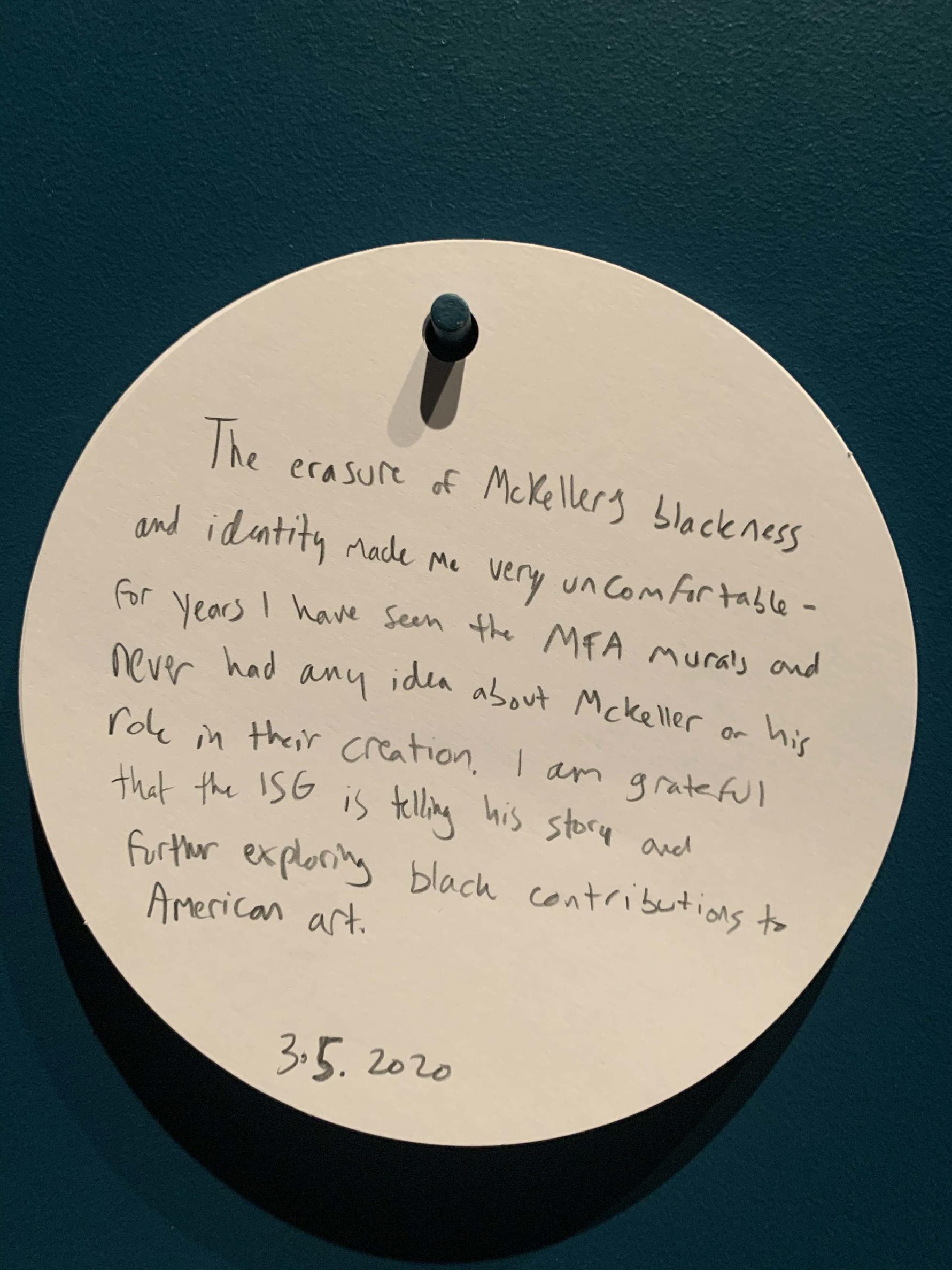 Visitor Response from the Boston's Apollo Visitor Response Wall