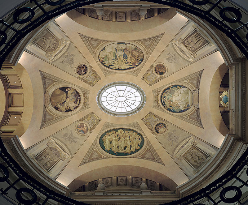 The Rotunda of the Museum of Fine Arts, Boston with murals by John Singer Sargent, 1916–1921. Photograph © 2019 Museum of Fine Arts, Boston.