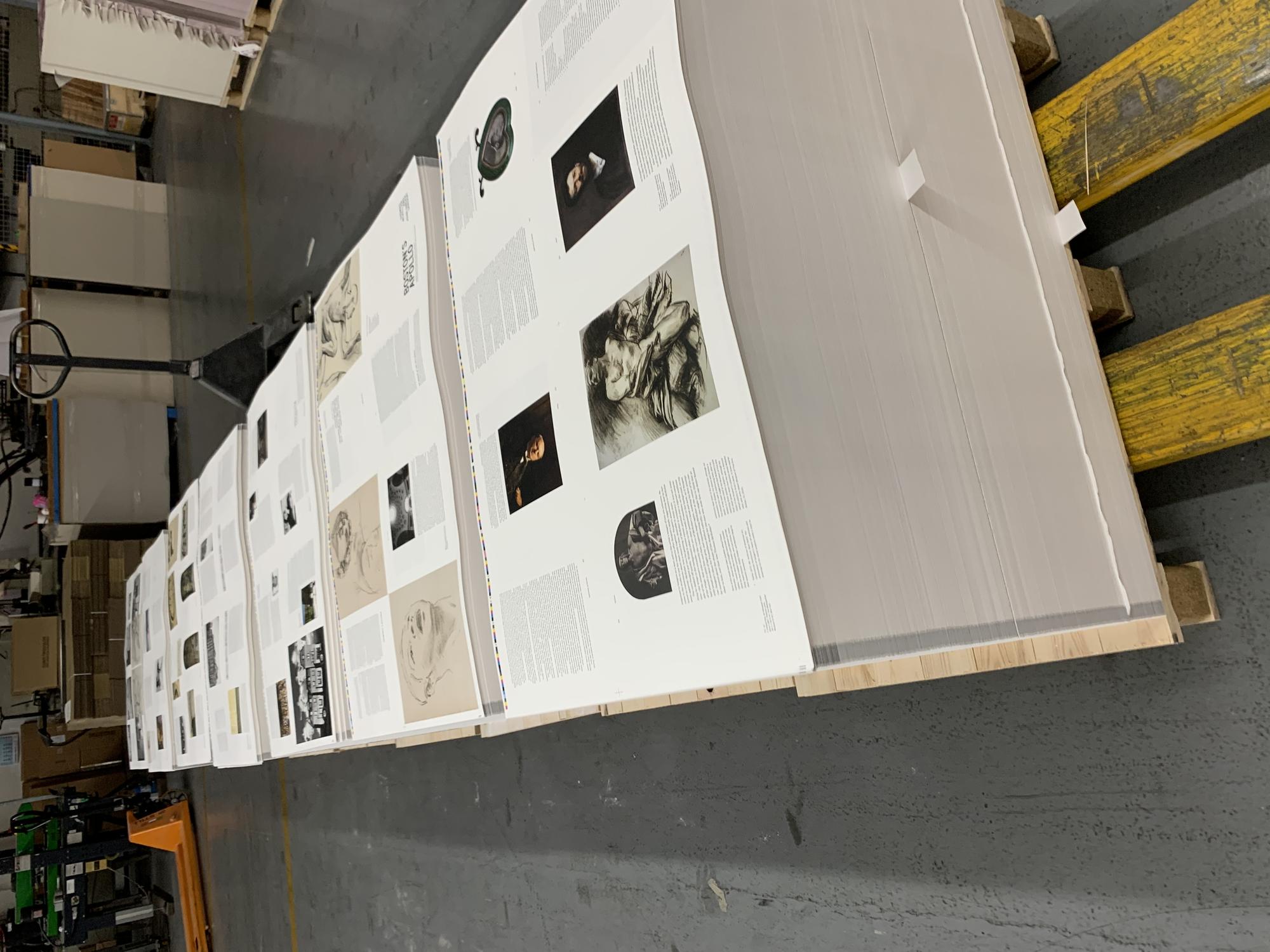 The final sheets waiting for cutting, folding and binding, Conti Press