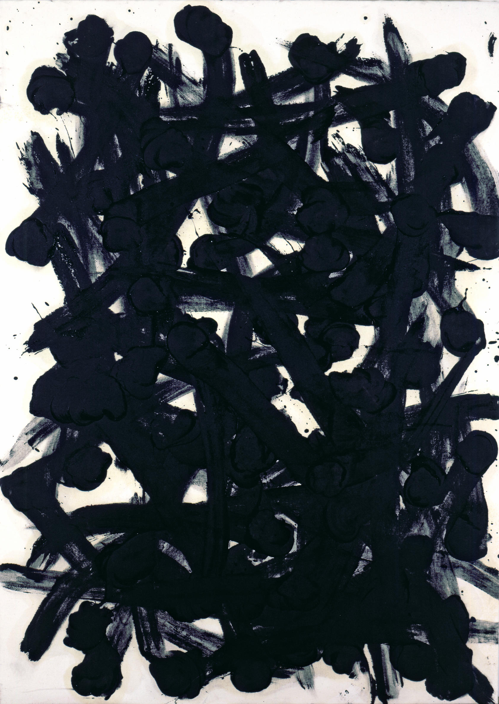 《运动第5号 （脚的滑动与转动—黑色）》 布本油画 2005