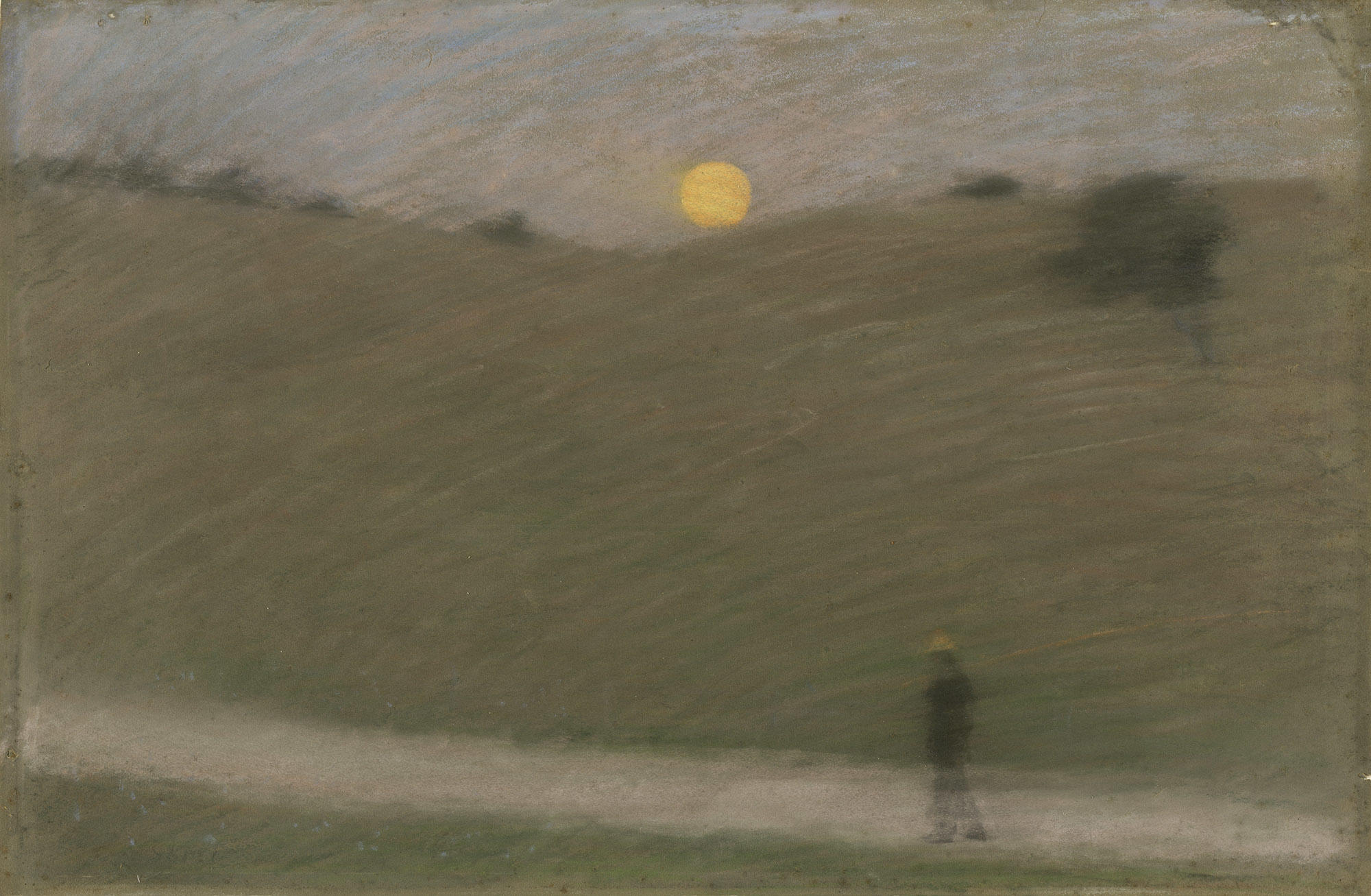  Dennis Miller Bunker painting titled "Moonrise", 1884 