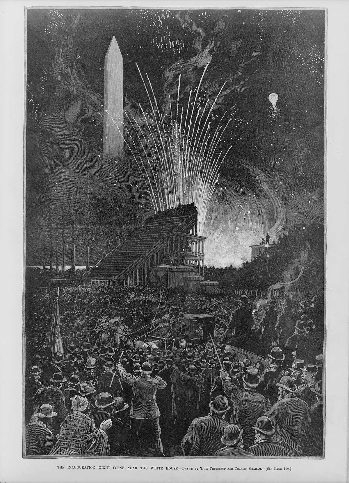 The Inauguration of President Grover Cleveland: Night Scene near the White House, 1885