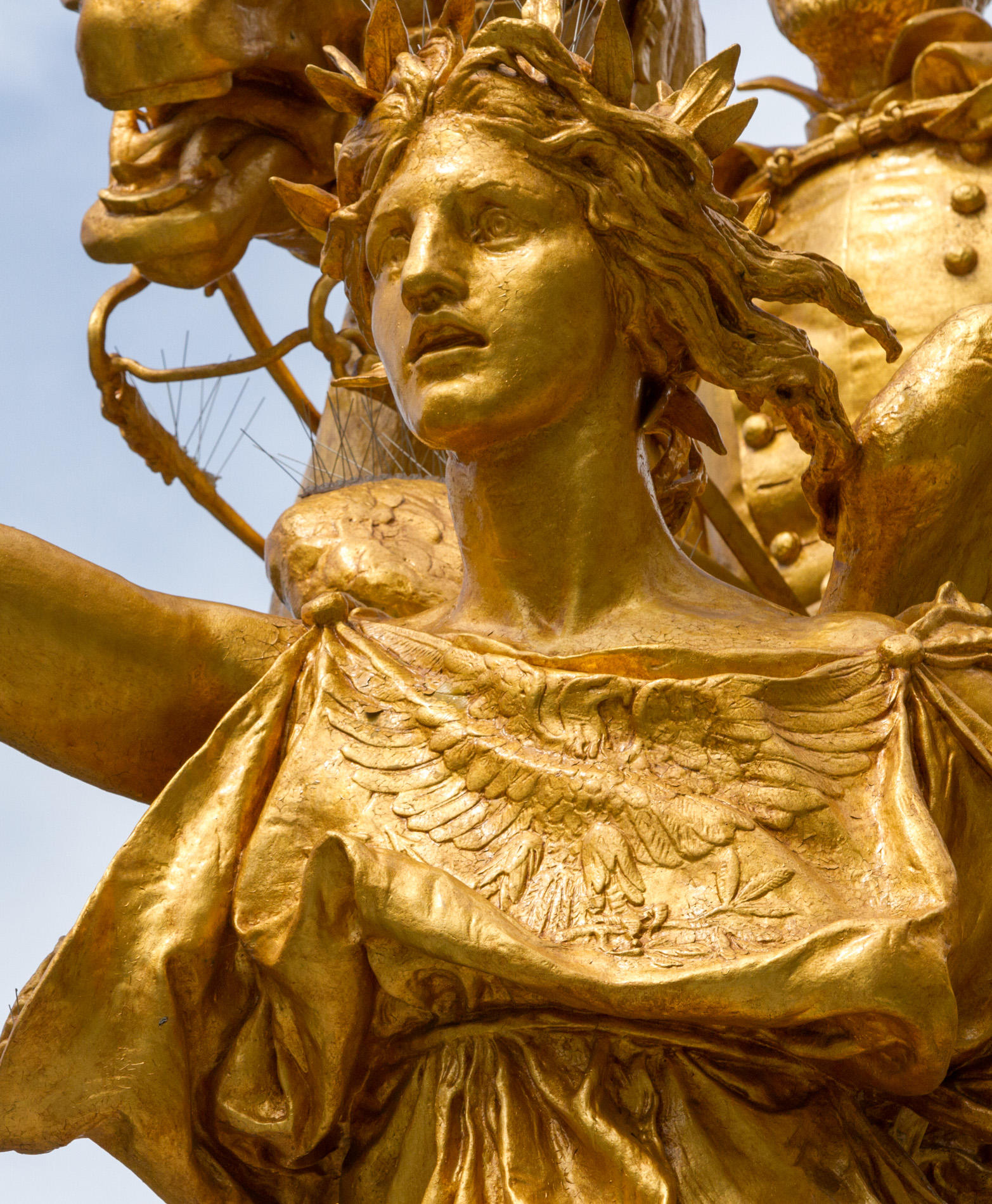 Detail showing the personification of Victory, modeled by Hettie Anderson, in Augustus Saint-Gaudens’s William Tecumseh Sherman Monument