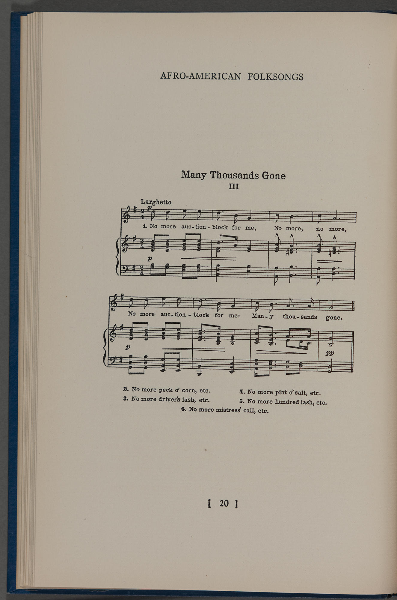 “Many Thousand Gone” in Henry Edward Krehbiel’s Afro-American Folk Songs