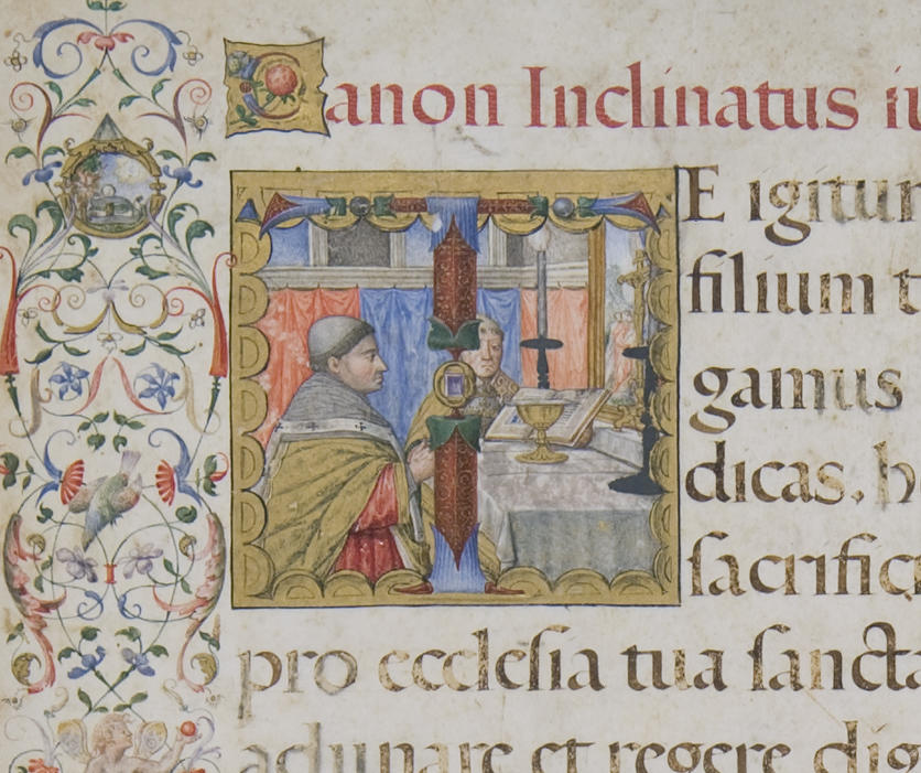 Illuminated letter “T” from a Missal of Pope Clement VII