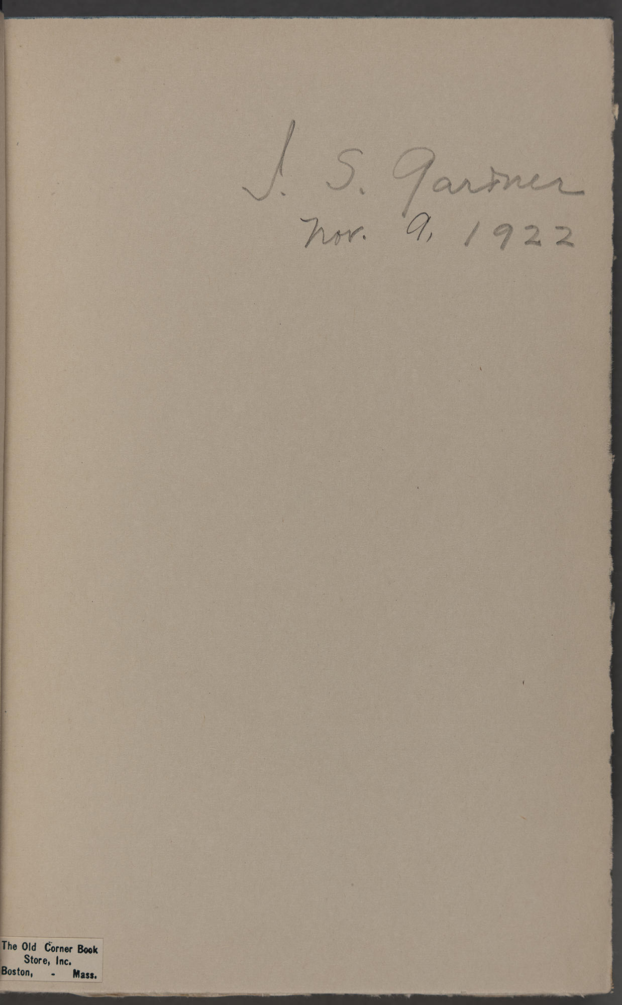 Isabella Stewart Gardner's signature in the book "Forty Years of Diplomacy"