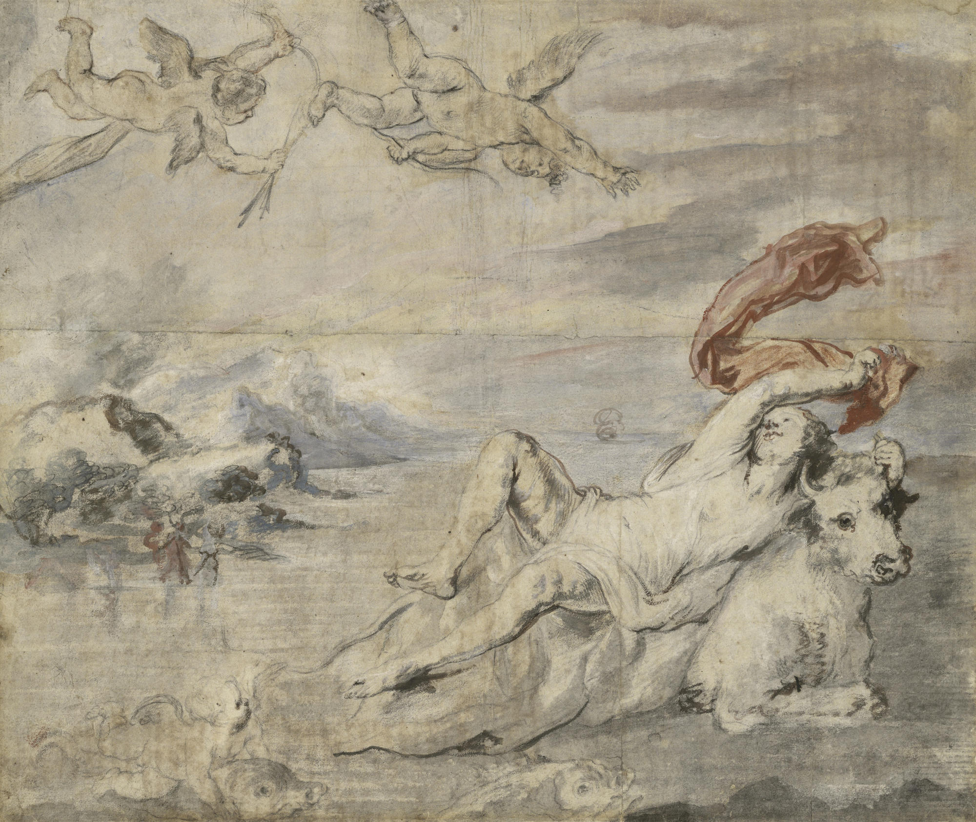 A sketch of the Rape of Europa. 