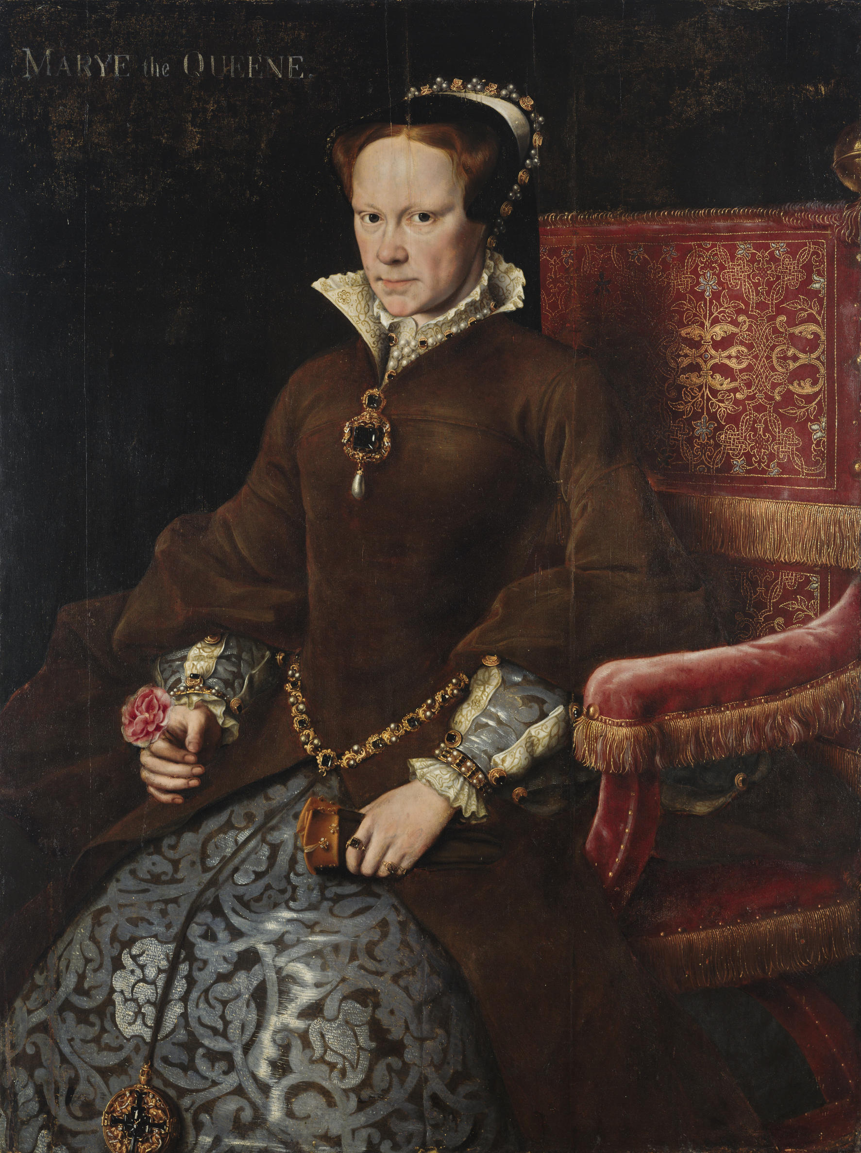 A portrait of Queen Mary I. 