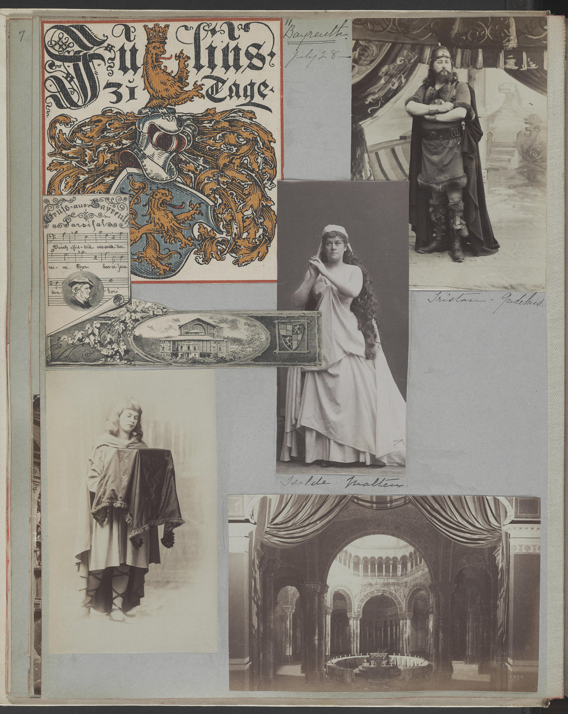 A scrapbook page with many photos of Isabella.