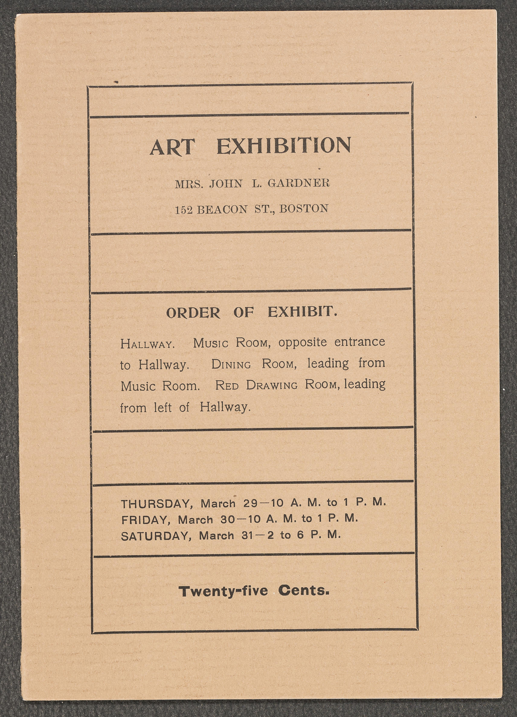 A brochure for an art exhibit. 