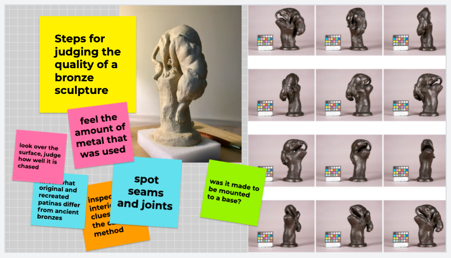 Steps for Judging the quality of a bronze sculpture image with the grey jaguar statue.