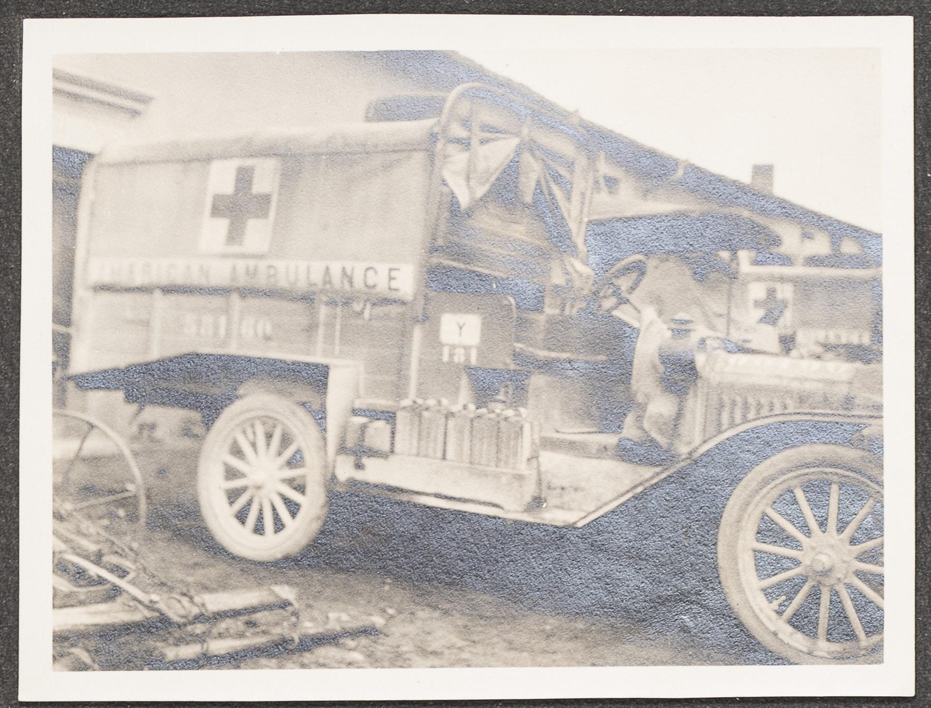 An ambulance in France during WWI.