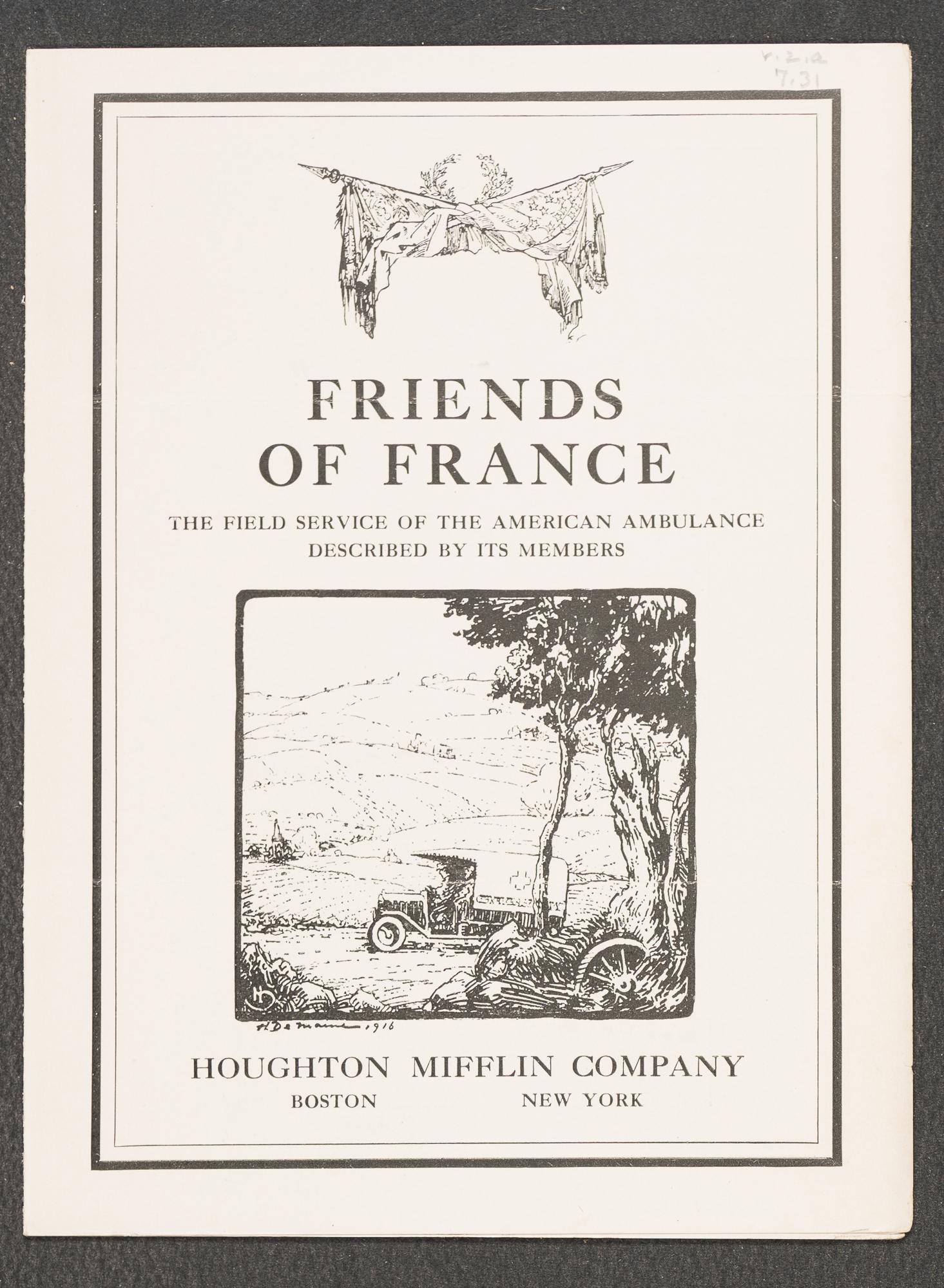 A pamphlet titled Friends of France.
