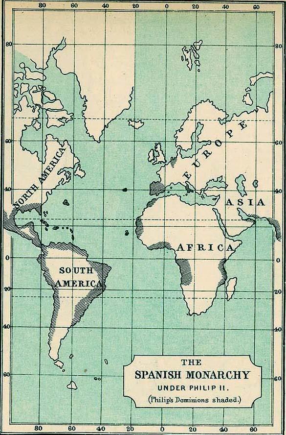 A map of the Spanish empire in 1556.