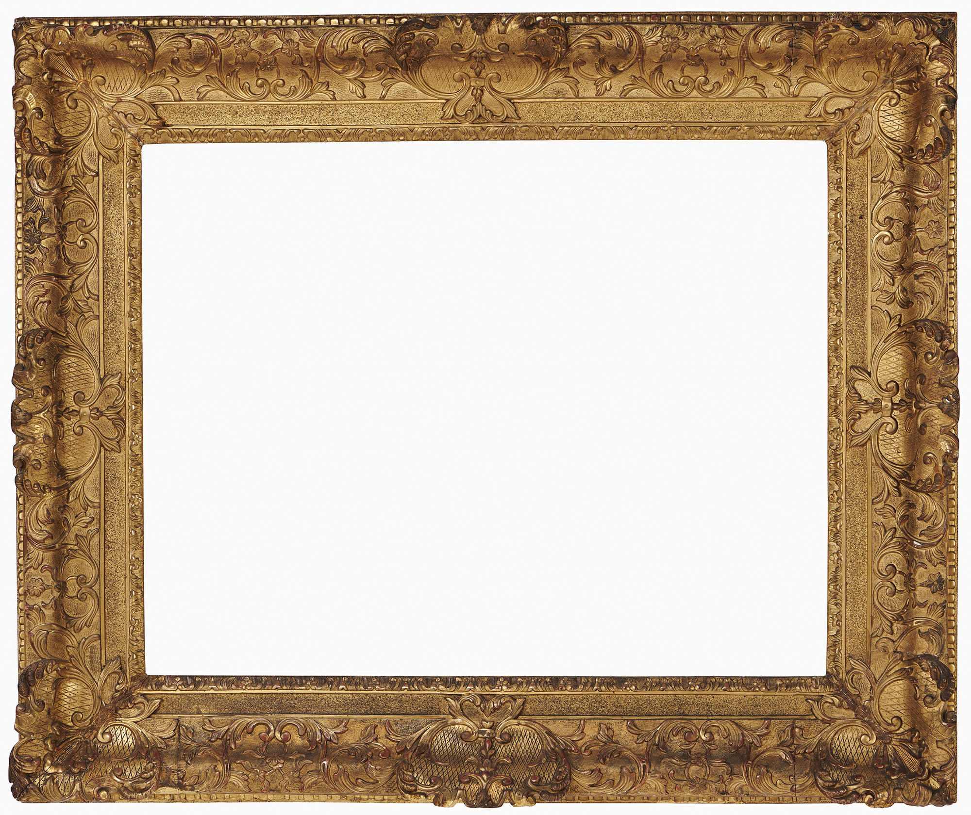 An empty gold frame.