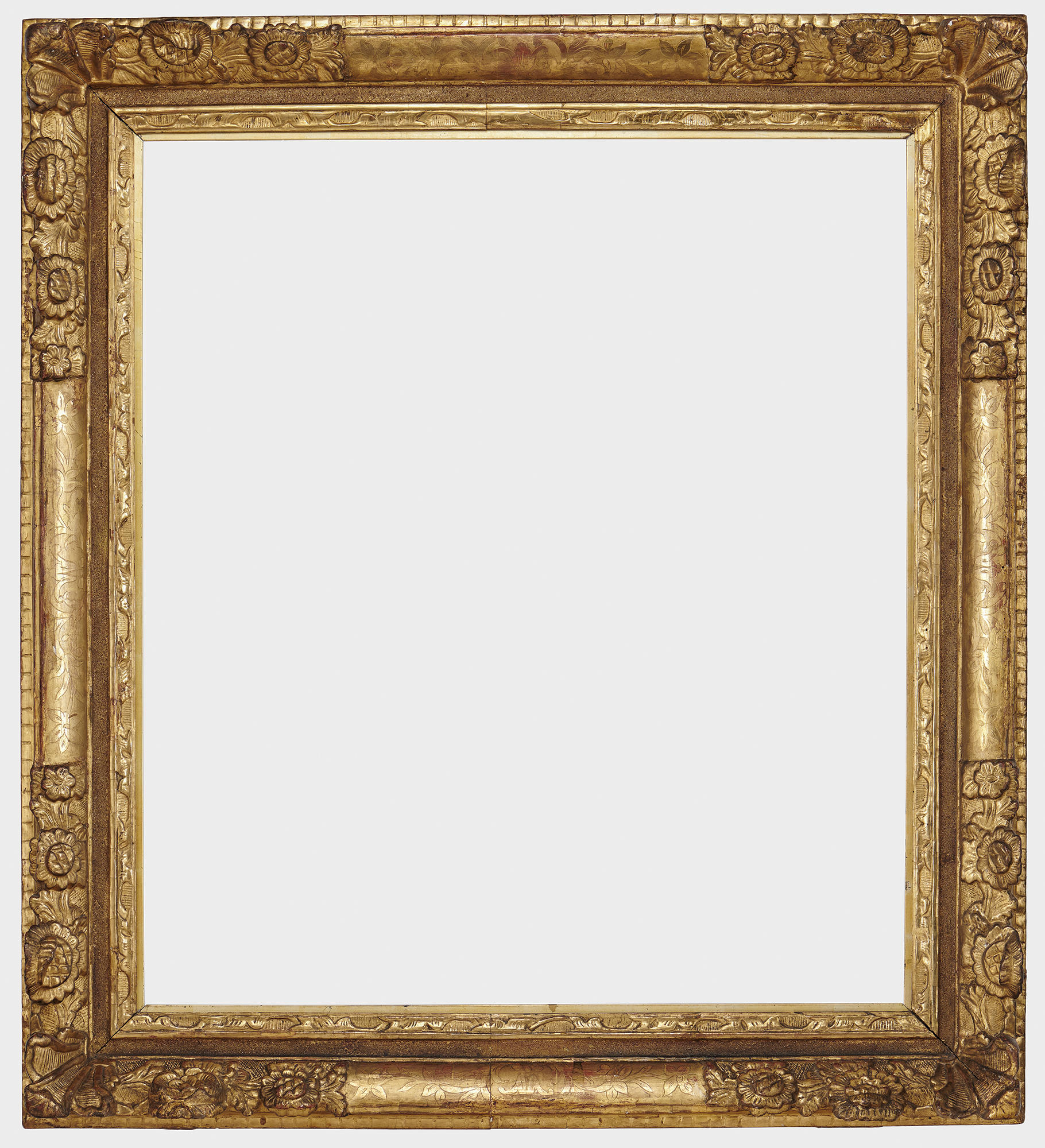 An empty gold frame.