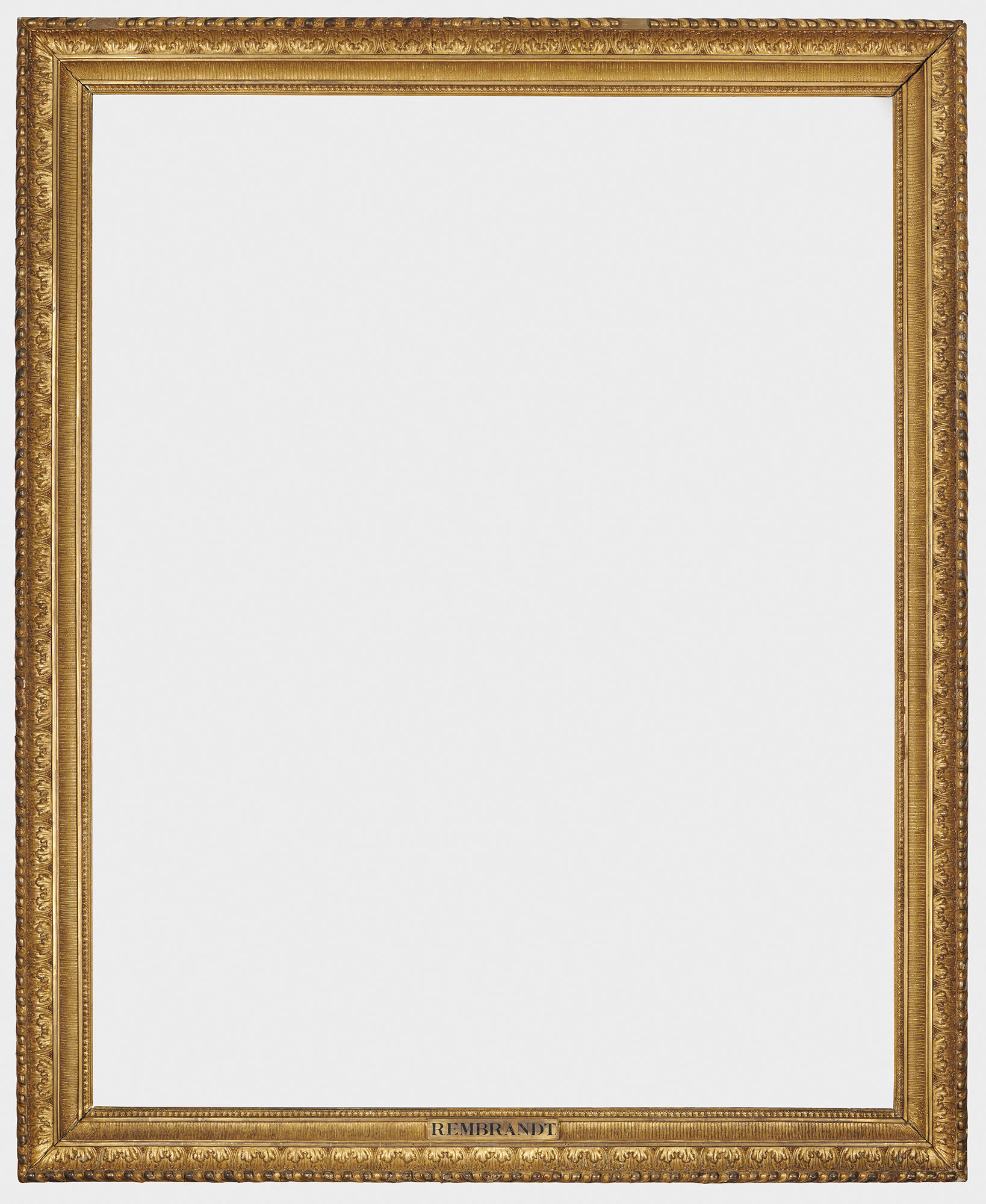 An empty gold frame.