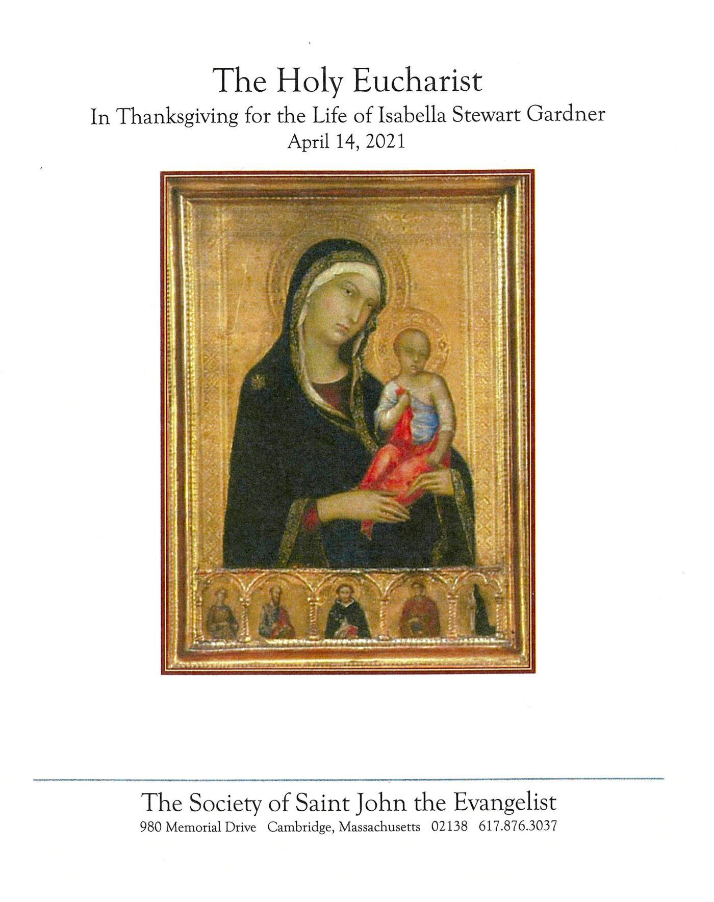 The Society of Saint John the Evangelist program cover