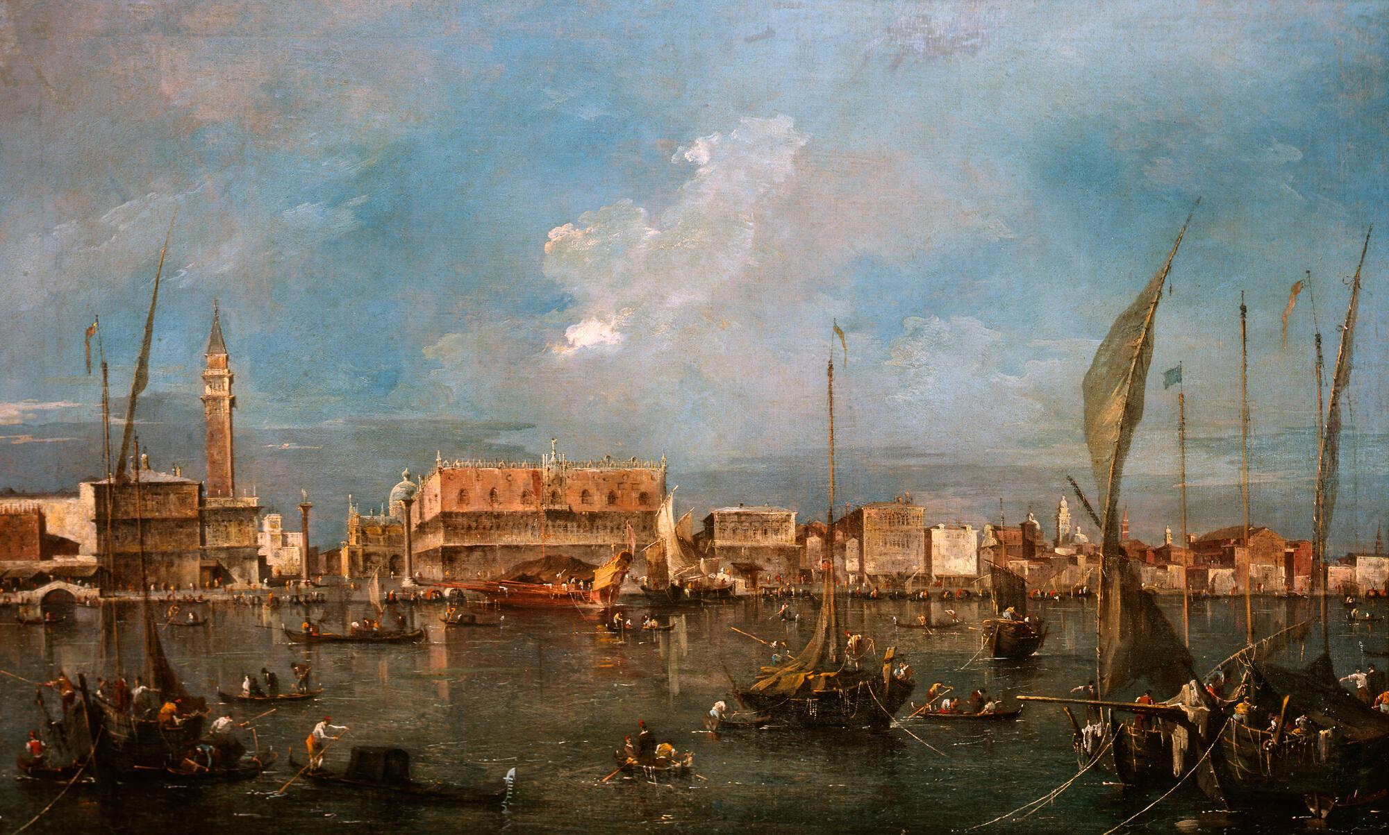 View of the Riva degli Schiavoni and the Piazzetta from the Bacino di San Marco, 1760s.