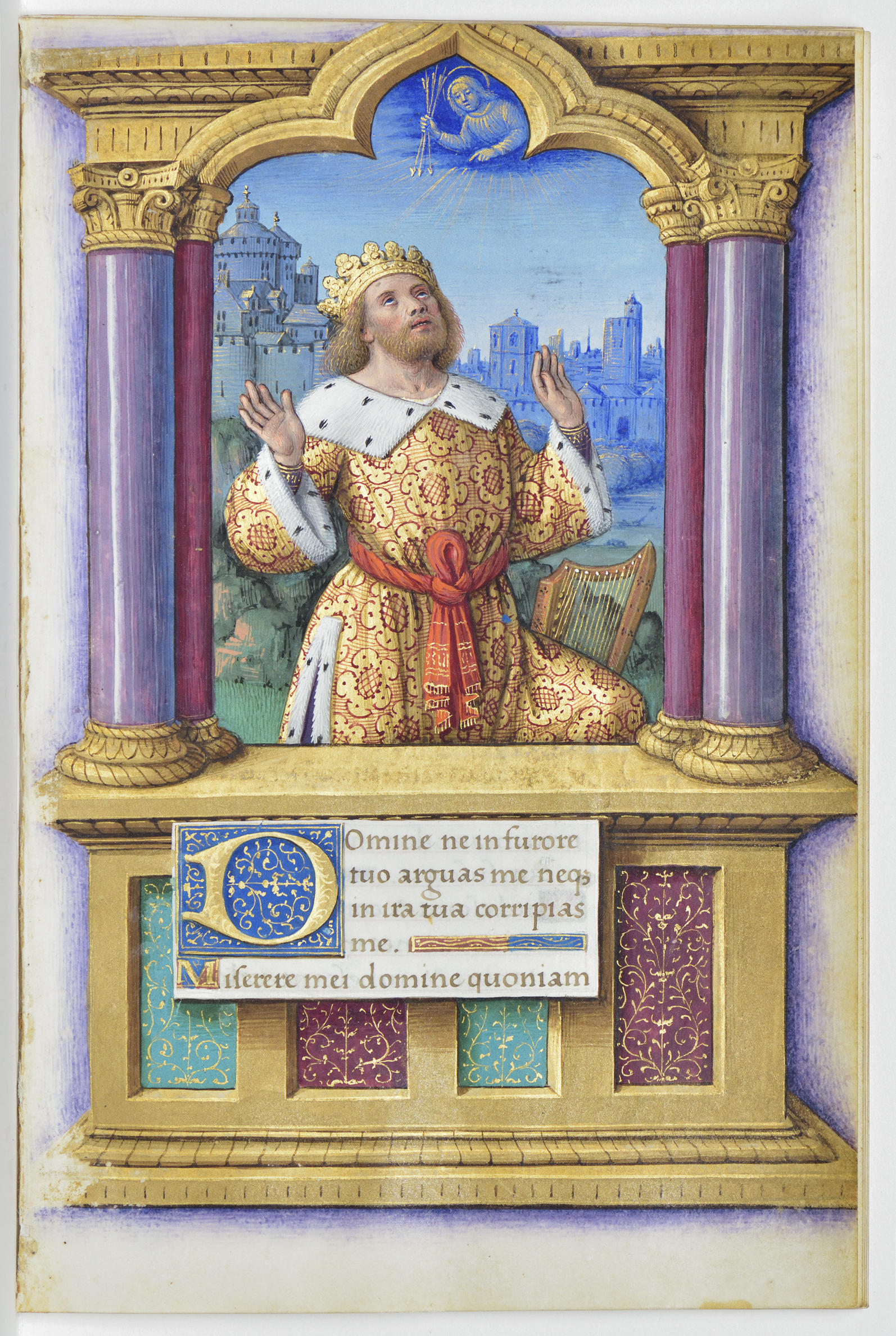 Jean Bourdichon (French, 1490-1515, illuminator), Book of Hours: King David Penitent, 1490-1515.