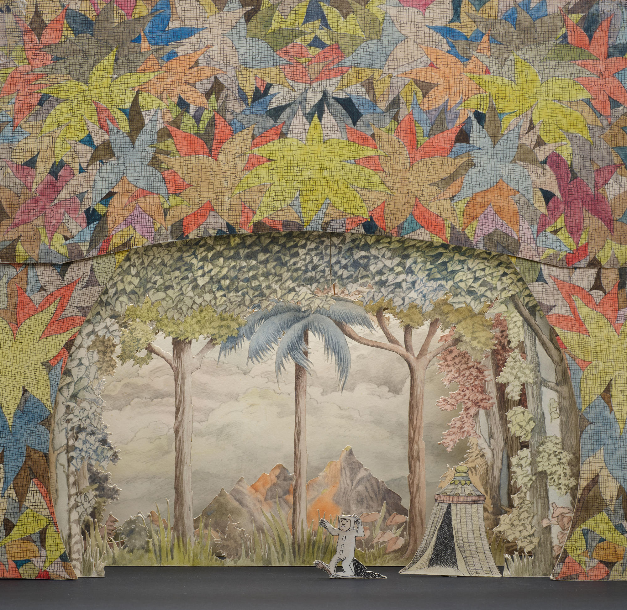 Diorama of Max in the forest