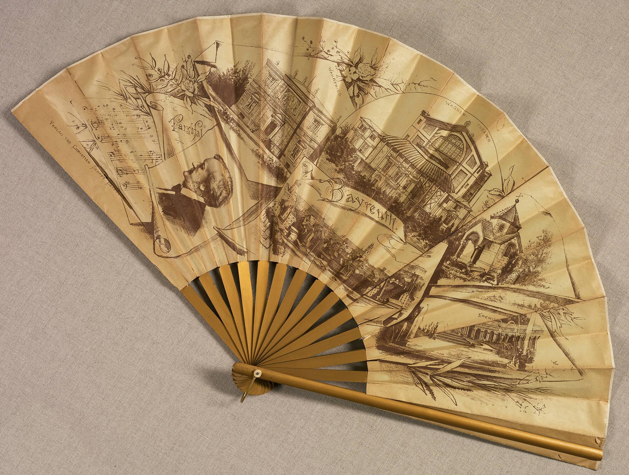 Folding Fan with Advertisement for Bayreuth Opera House