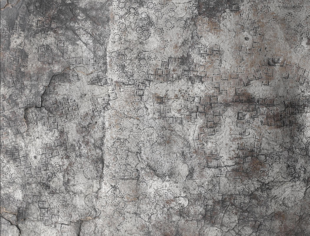 Highlighting the fleurs-de-lis pattern on the stool tops. If the shapes look a little irregular, that’s because they are: the varnished shapes were all incised by hand, rather than stamped with a ready-made tool.