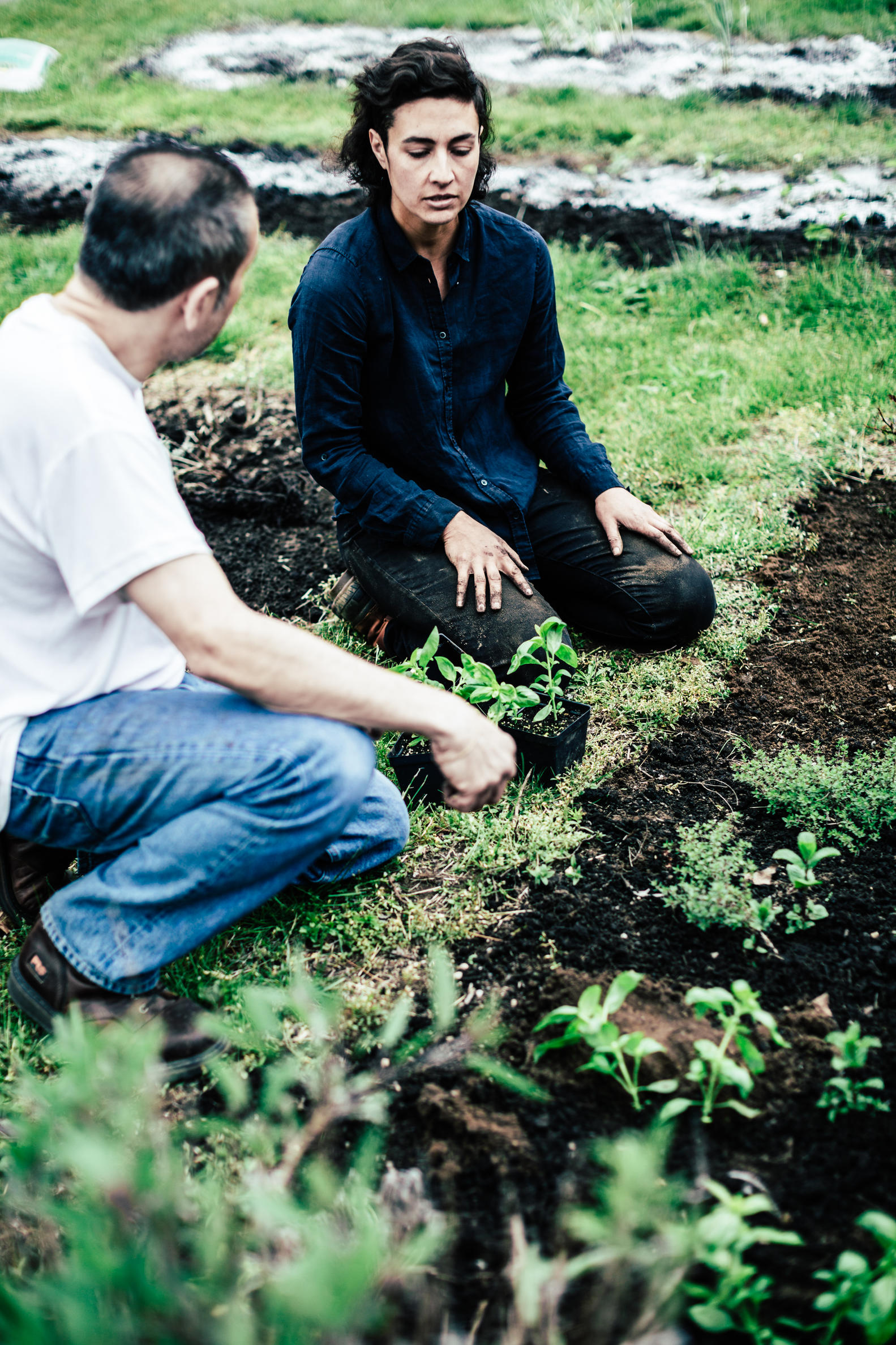 Photo of two people in garden