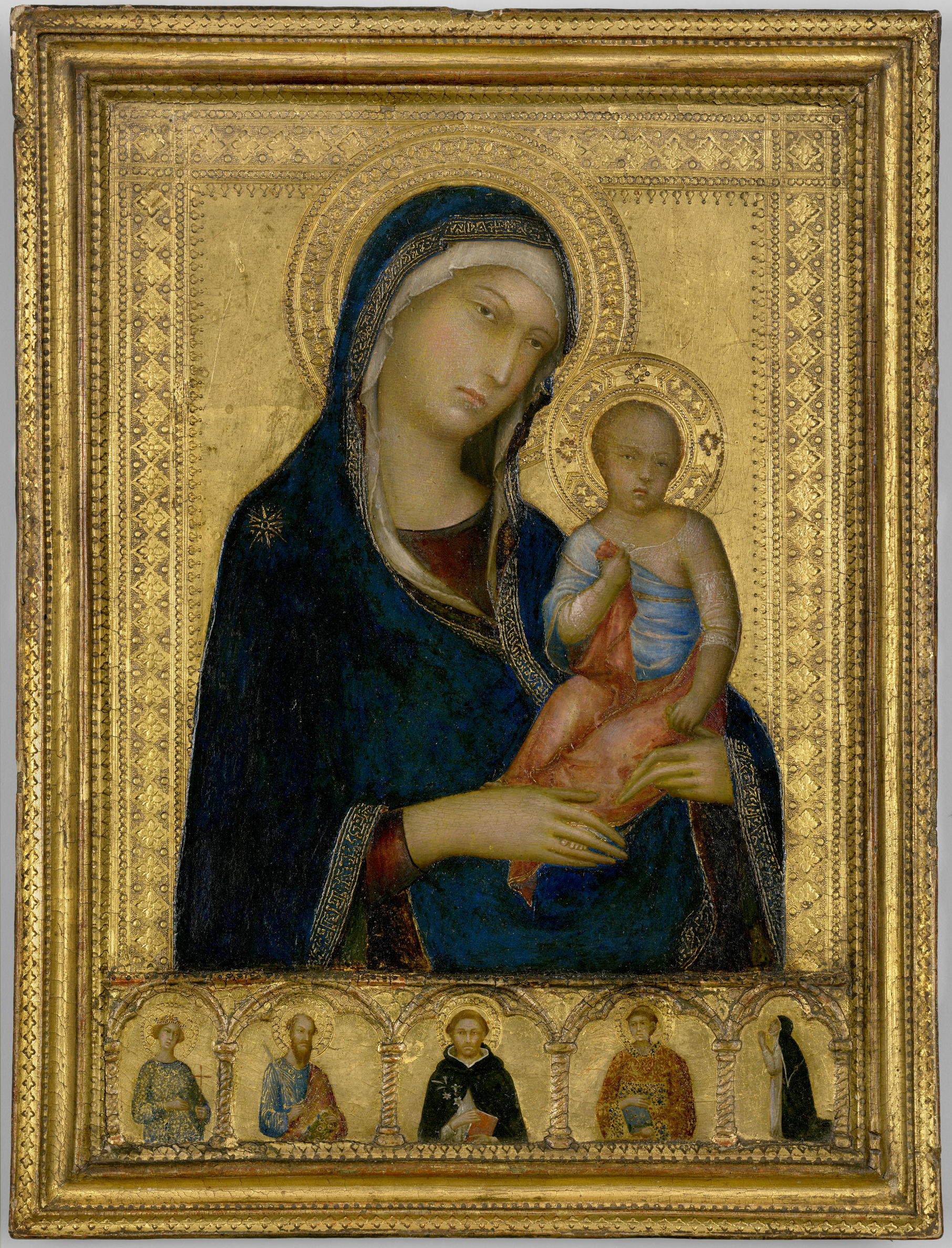 Simone Martini (c. 1284-1344, Italy), Virgin and Child with Saints, about 1325.   Isabella Stewart Gardner Museum, Boston.