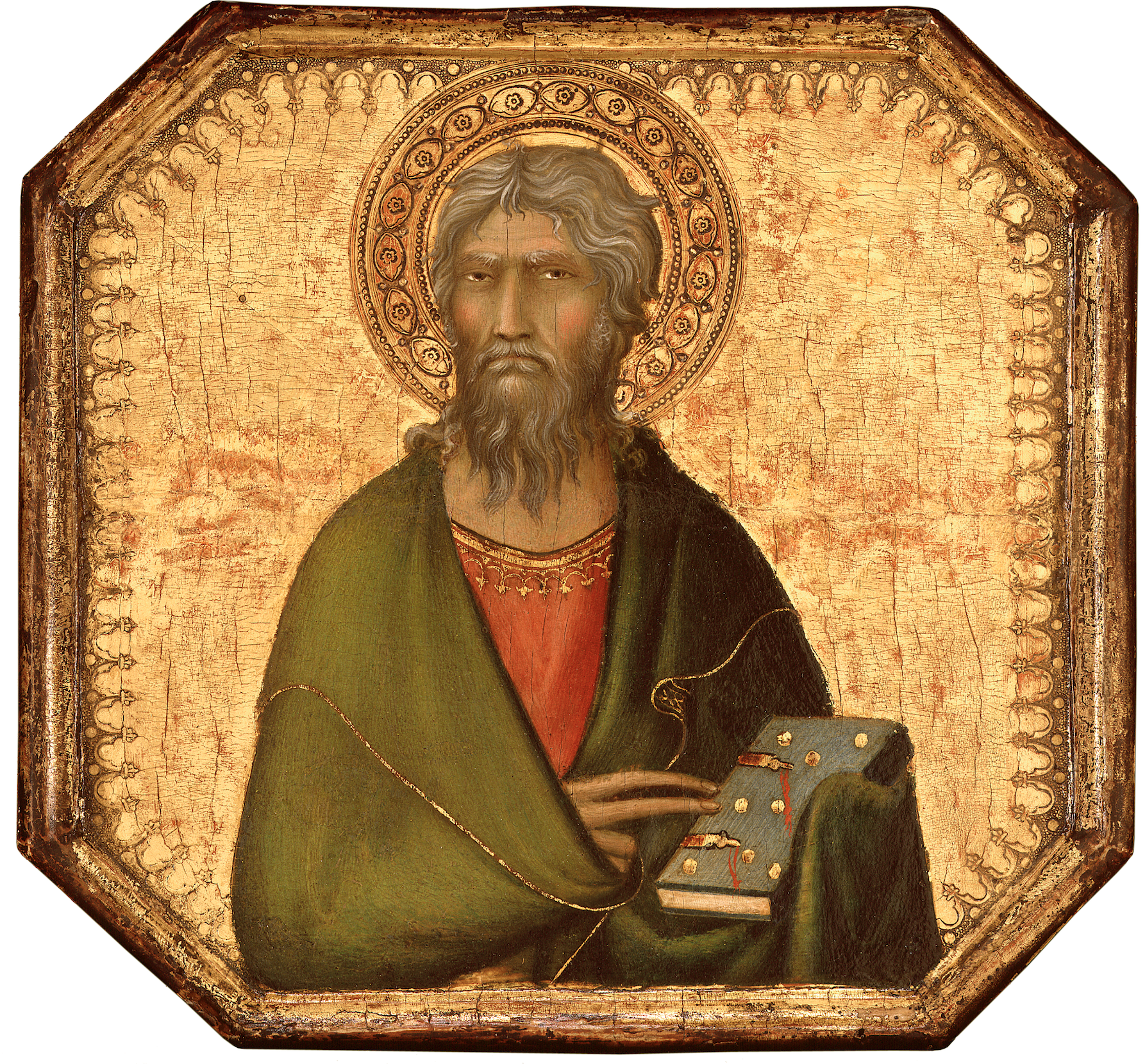 Simone Martini (Siena, about 1284 – 1344), Saint Andrew (?), early 1320s. Tempera on panel. Museum of Fine Arts, Boston, Charles Potter Kling FundSimone Martini, Italian (Sienese), about 1284–1344. Saint Andrew (?), early 1320s Tempera on panel. 18.4 x 19.7 cm (7 1/4 x 7 3/4 in.). Museum of Fine Arts, Boston. Charles Potter Kling Fund. 51.2397