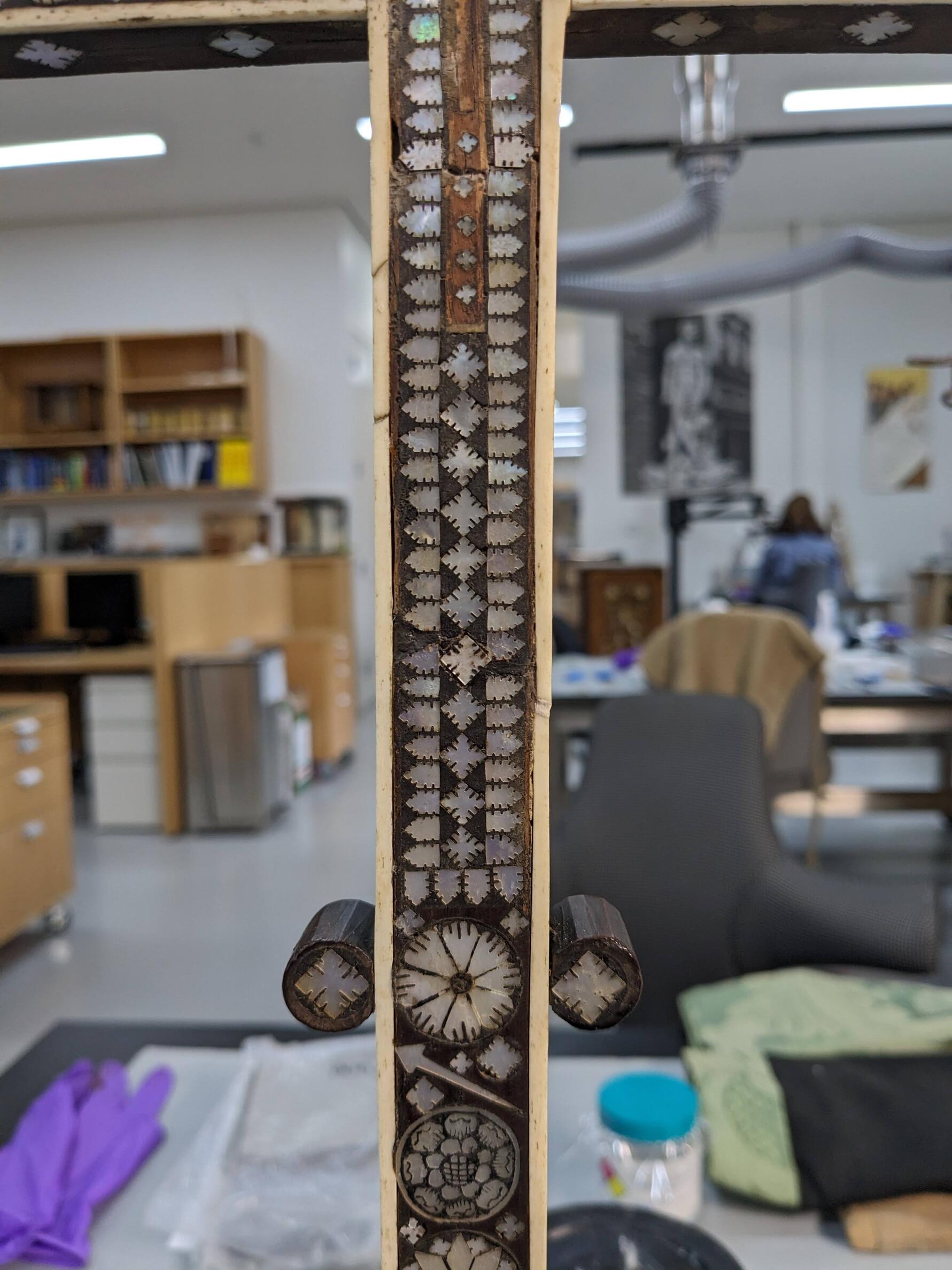 Area of the break after treatment - virtually unnoticeable to the eye.