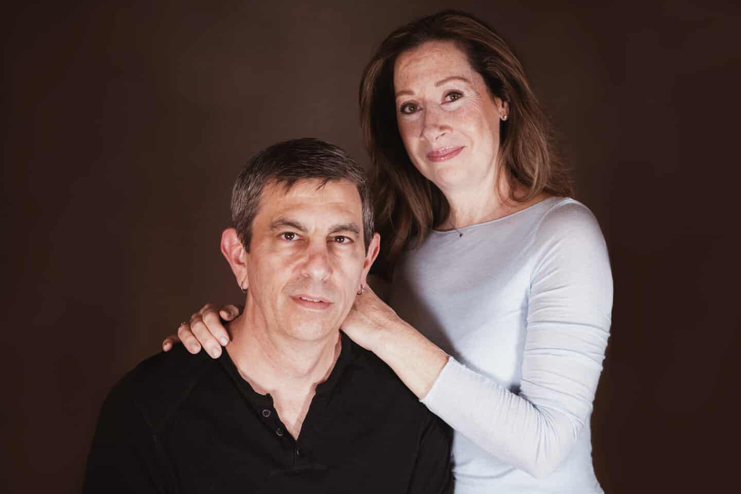 Middle aged caucasian man and woman