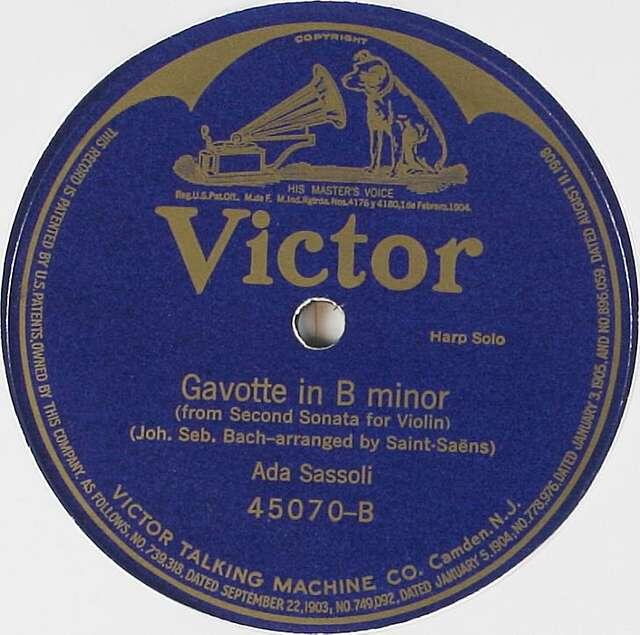 A blue record label.