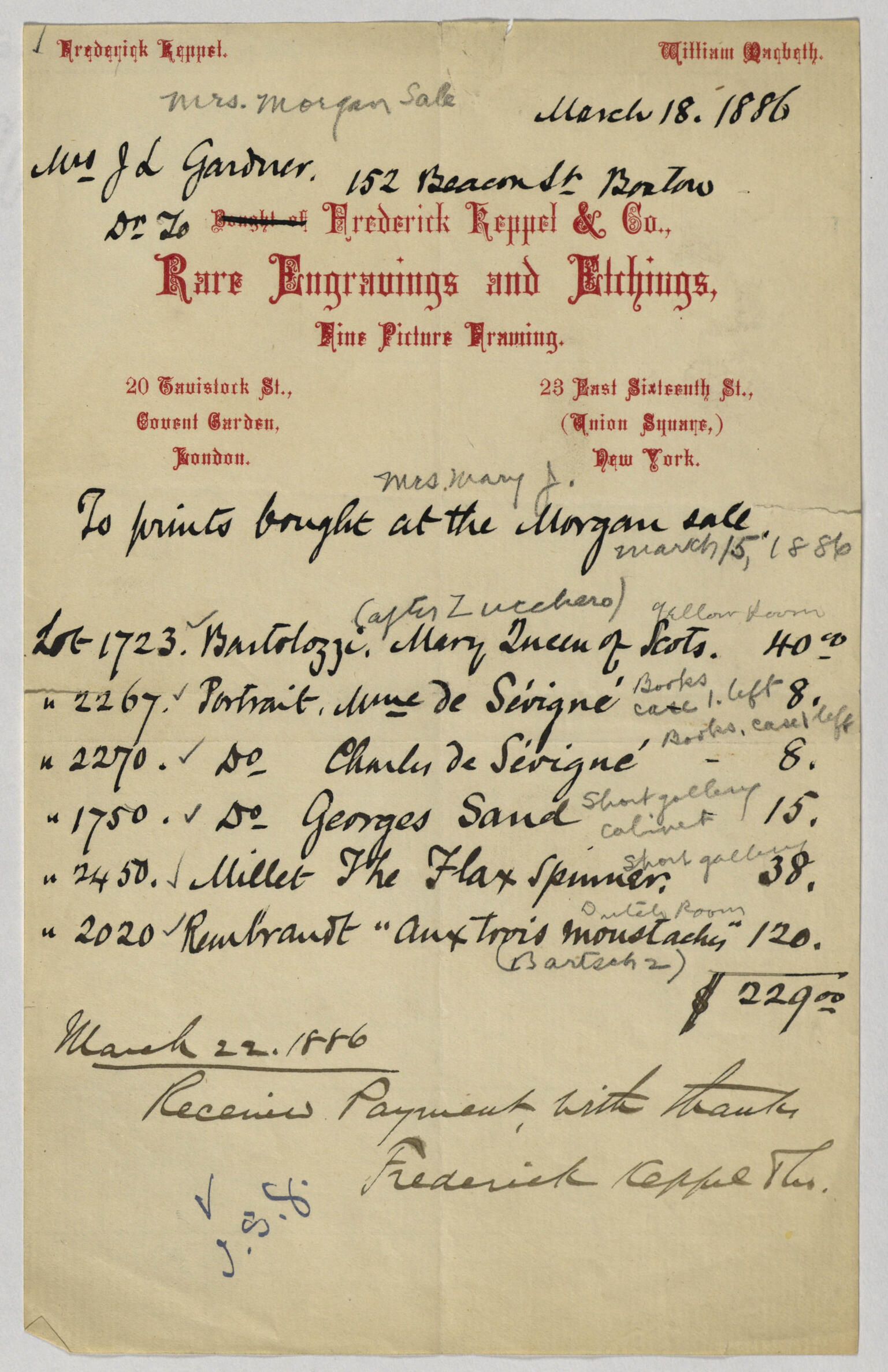 A receipt for 6 prints purchased