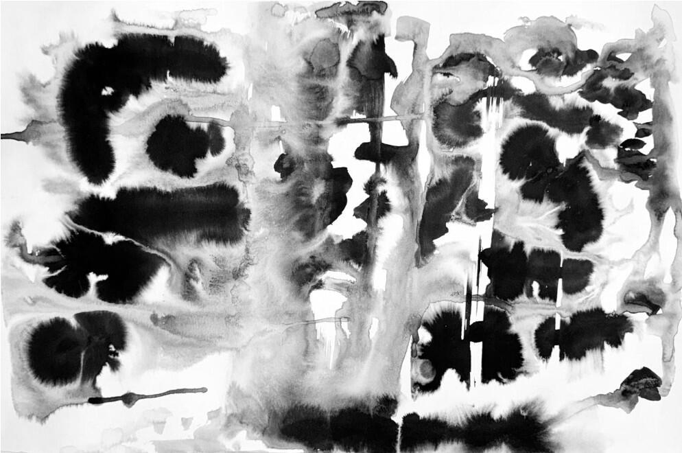 Black and white ink patterns