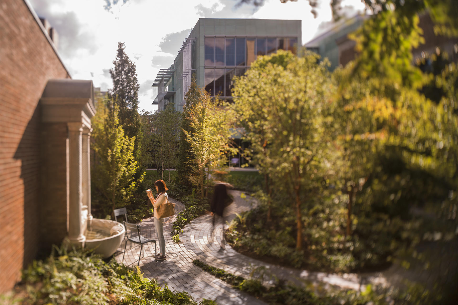 Exterior Monk's Garden at the Isabella Stewart Gardner Museum.