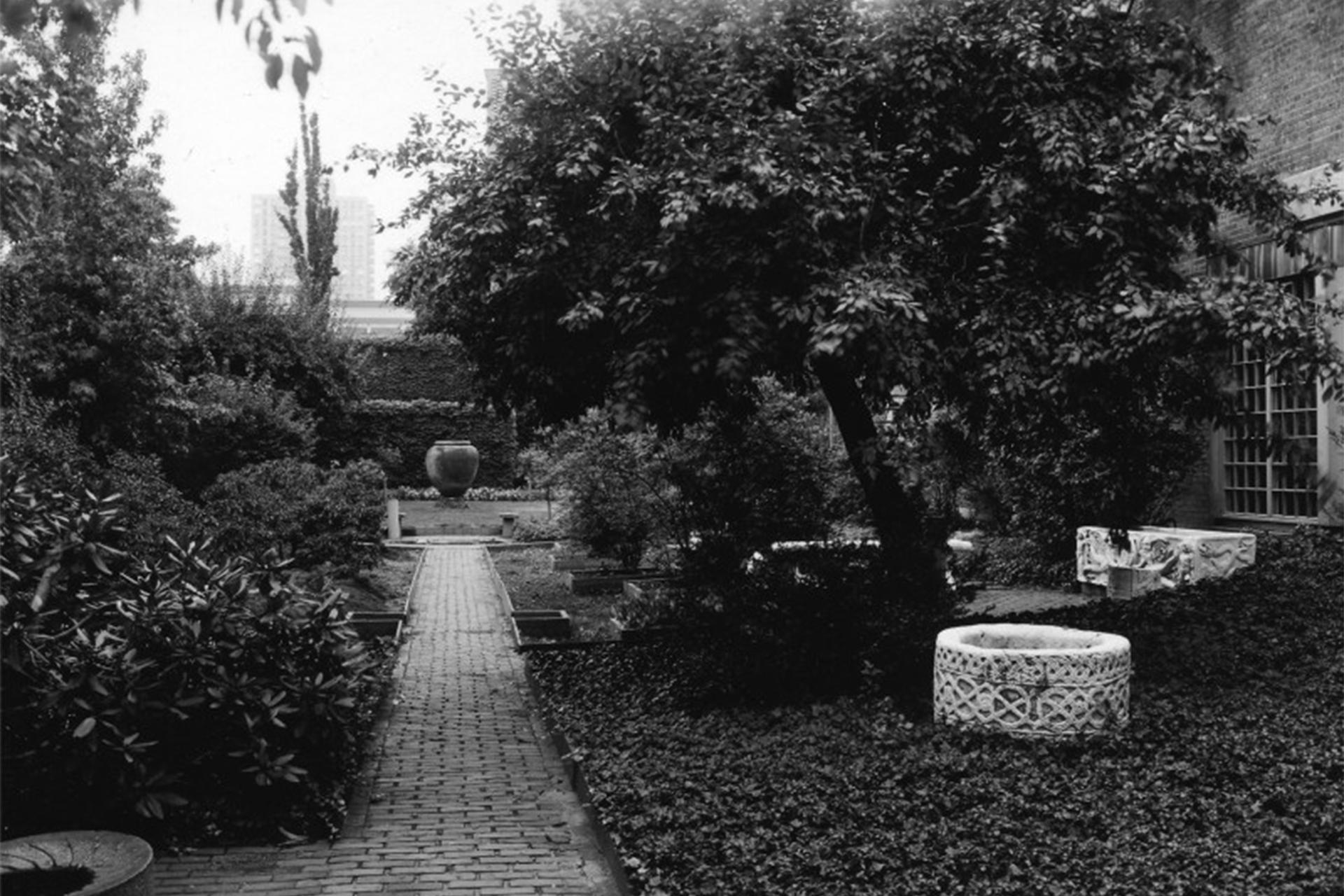 Exterior Monk's Garden at the Isabella Stewart Gardner Museum.