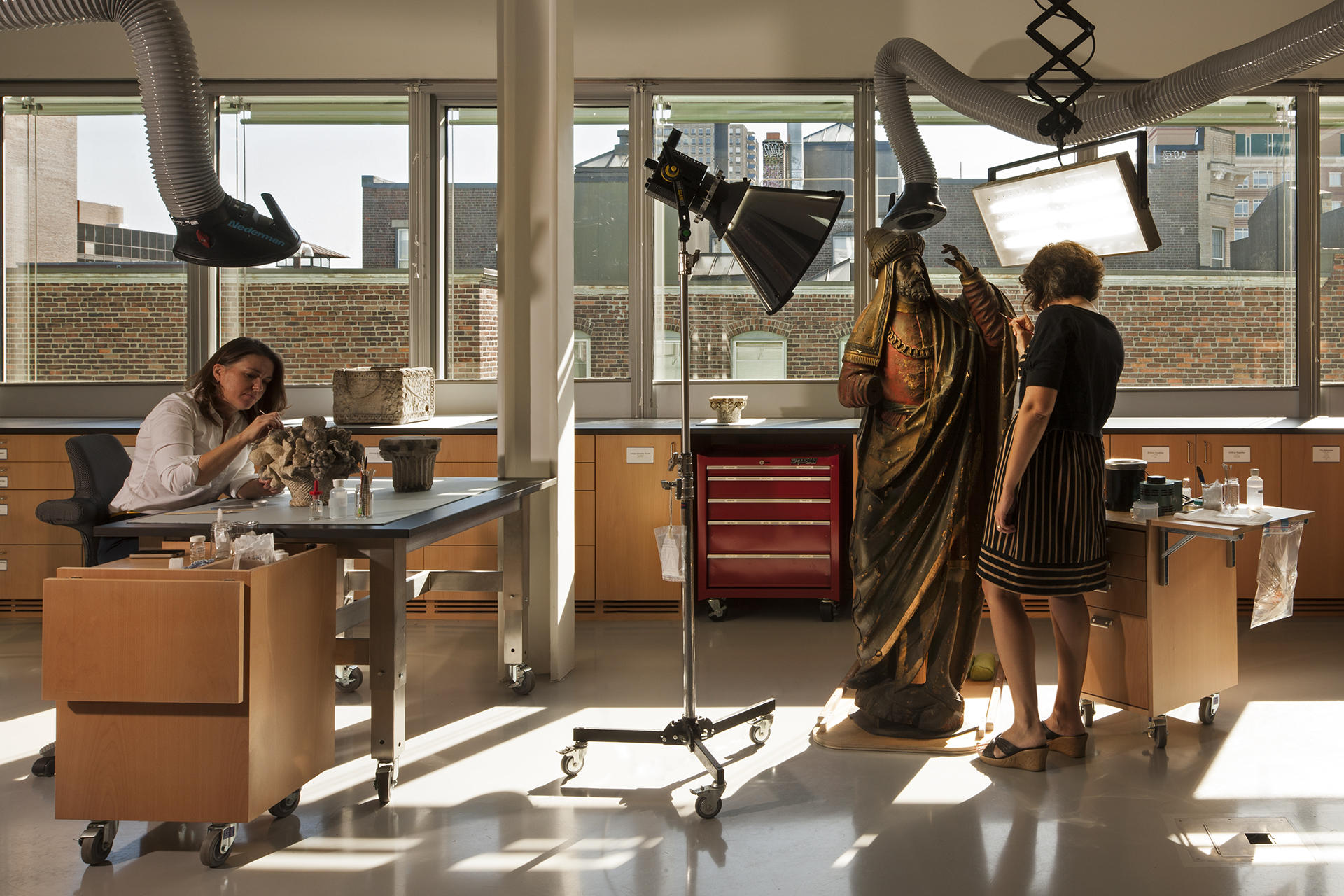 Gardner Museum staff in the conservation lab